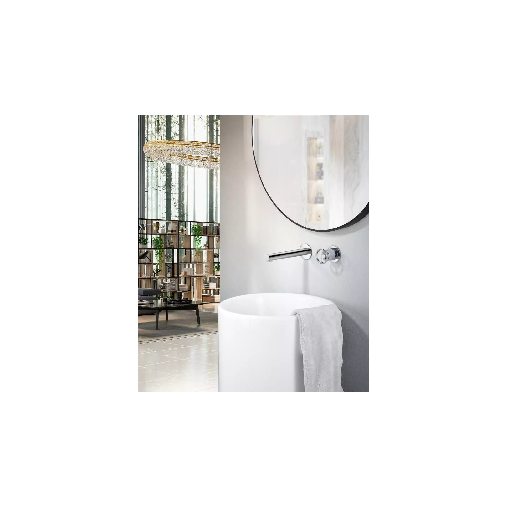 Robinet mitigeur monocommande RING à encastrer pour lavabo