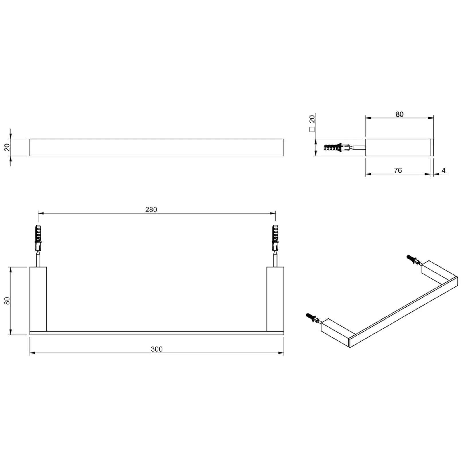 Porte serviette QUADRA 3 dimensions 13 couleurs