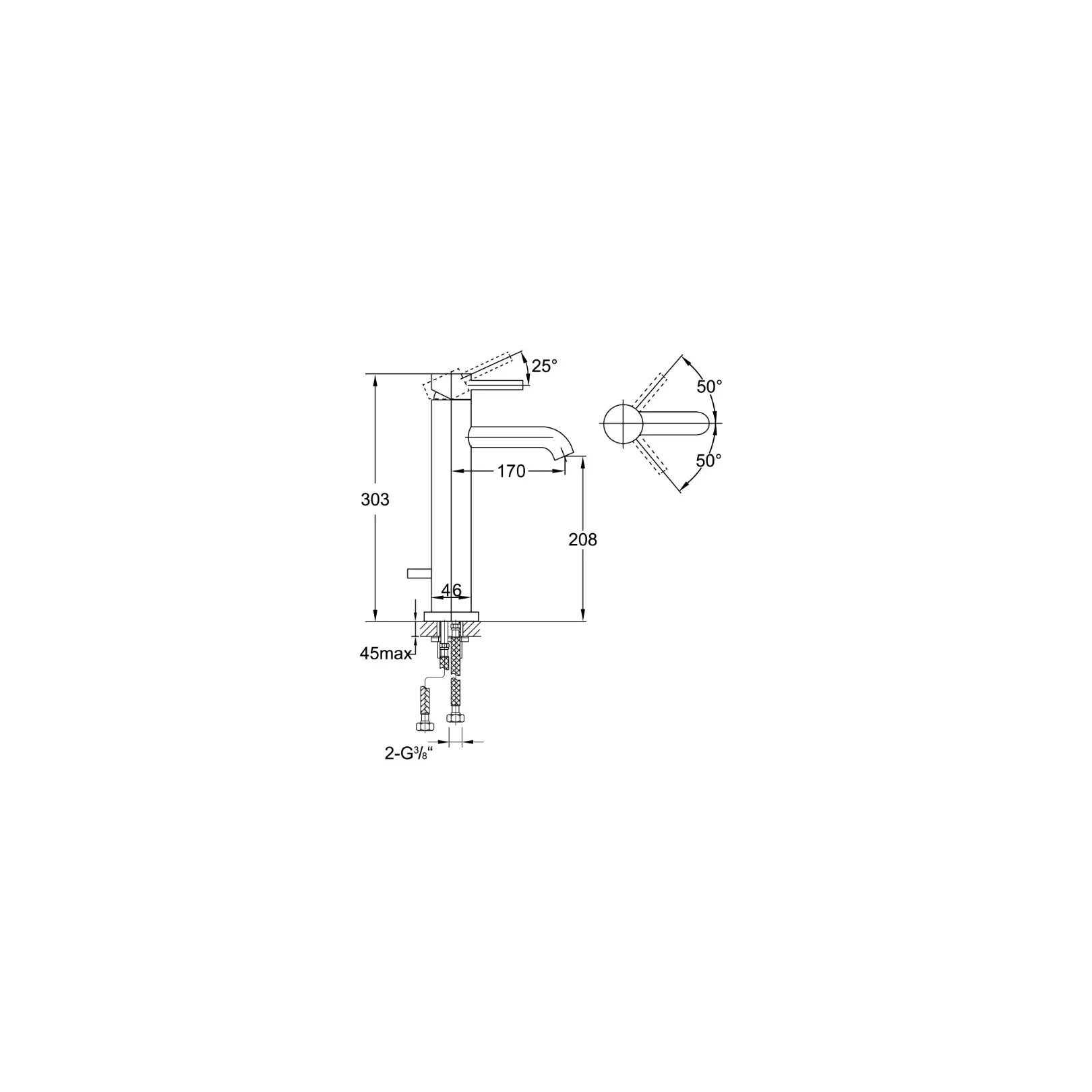 Robinet mitigeur 1001710 monotrou à poser, série100