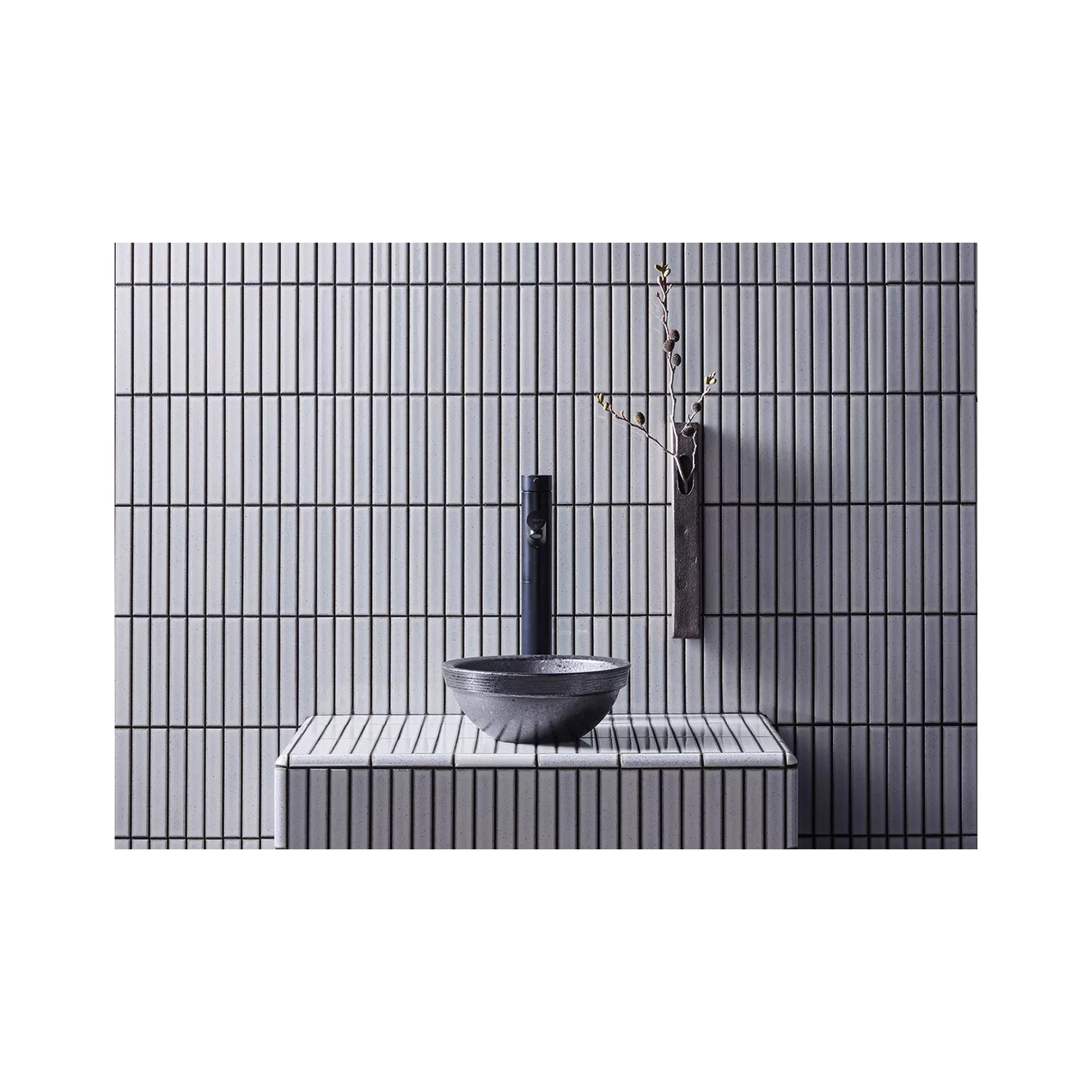 Mosaïque de grès cérame INAX BIYUSAI stick 14.7x2.2cm