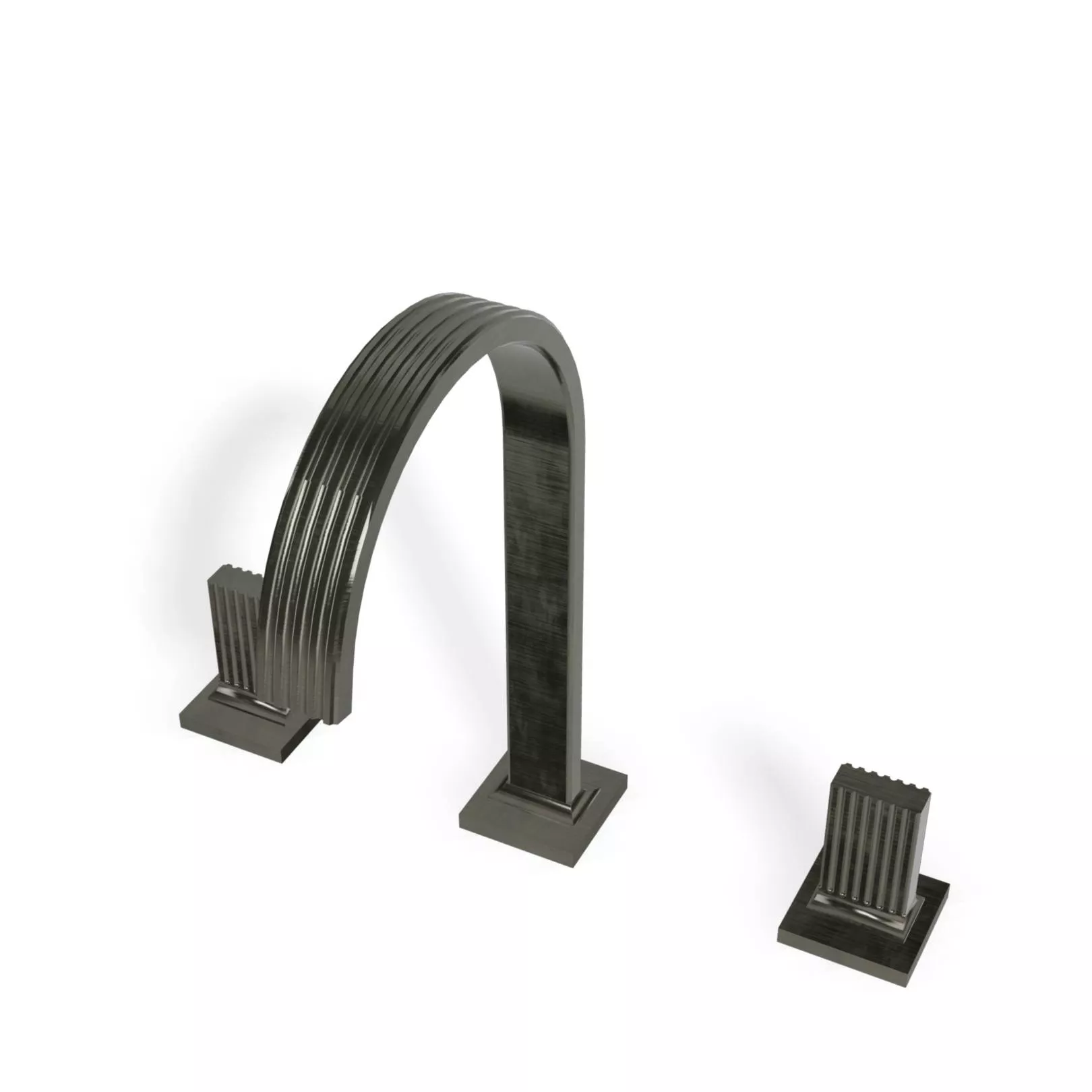 Robinet KEA 3 trous a poser - Noir chrome brossé