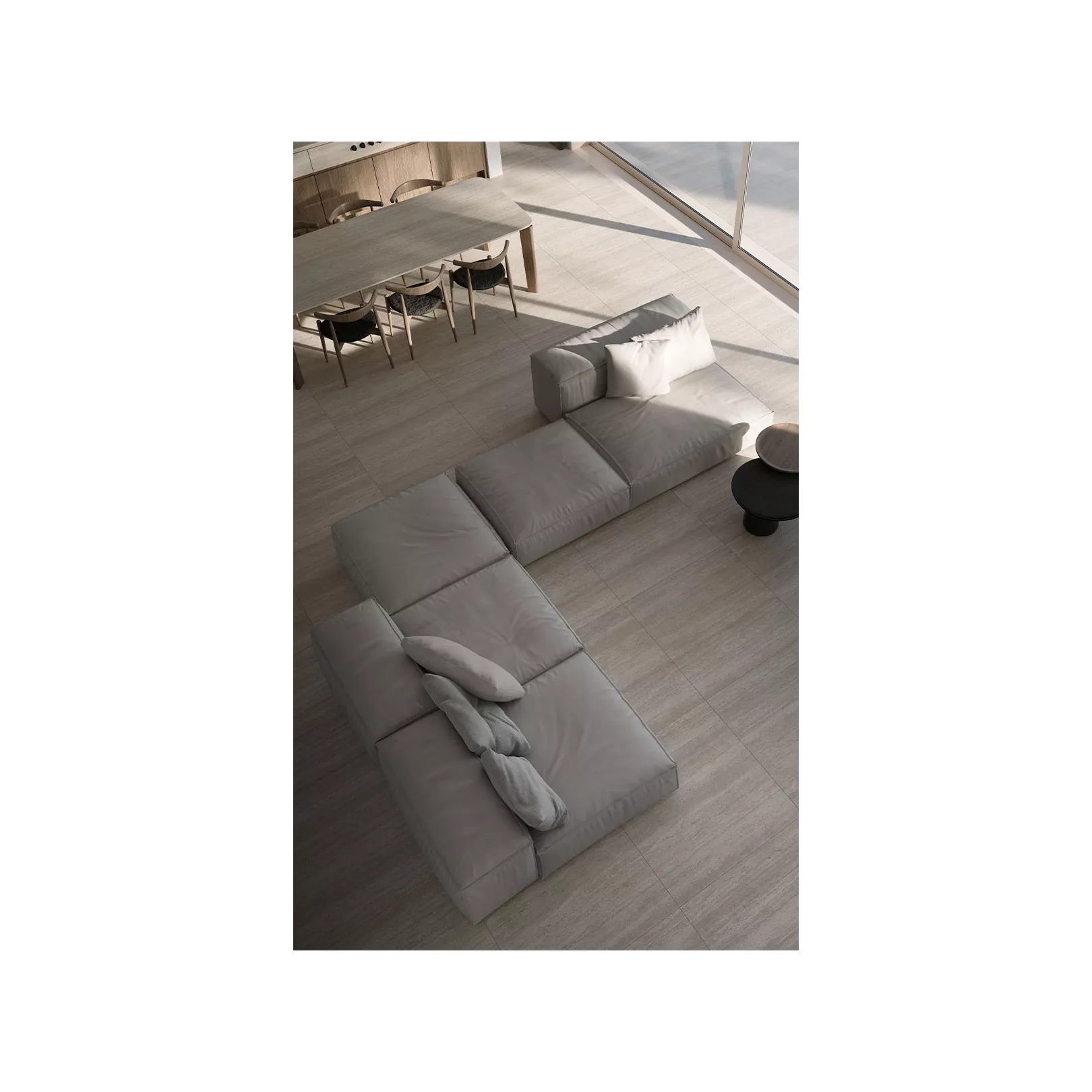 Carrelage grès cérame effet travertin VERSO VEIN CUT 20mm Exterieur