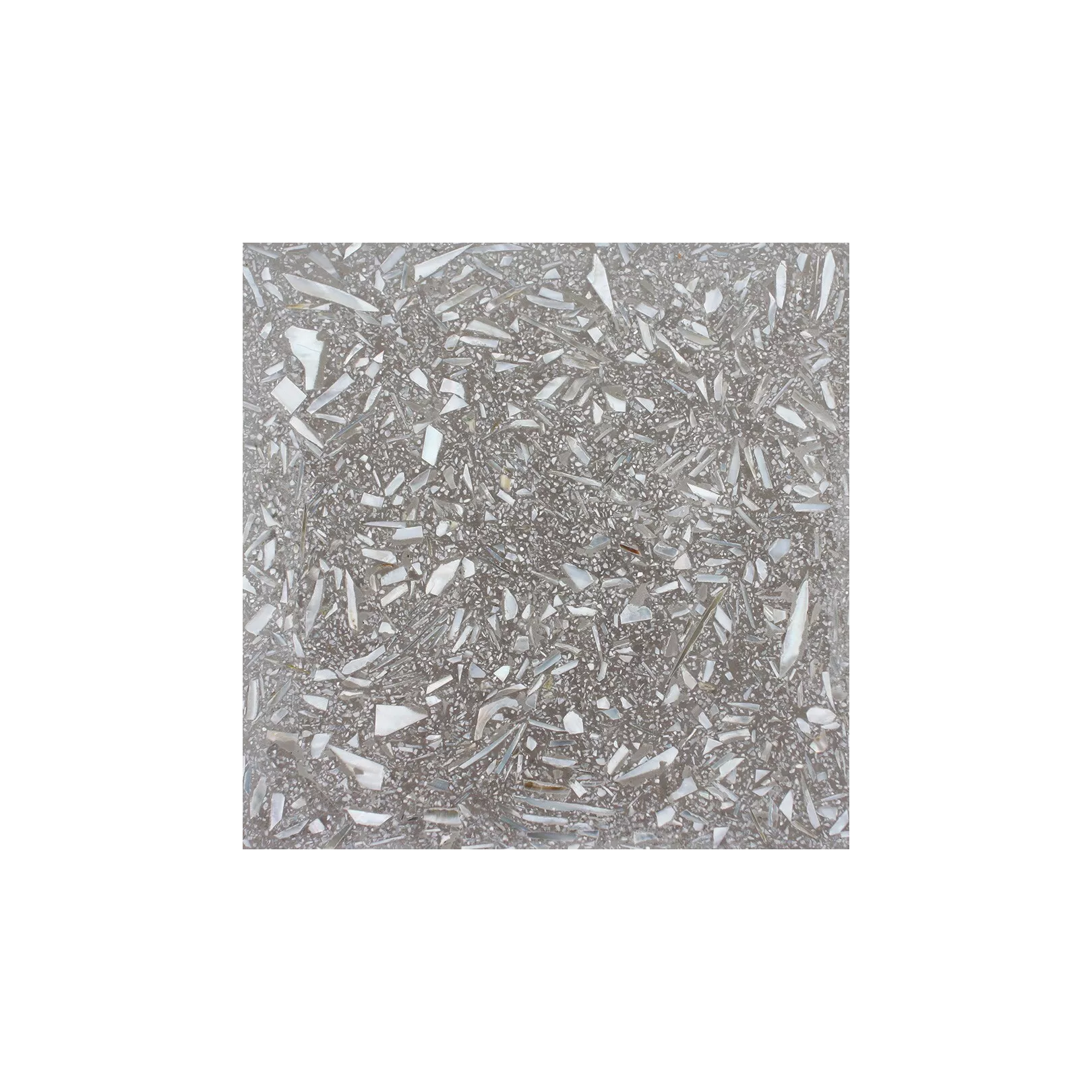 Carreau Terrazzo uni gris moyen inclusions nacre NATU27, 20x20cm