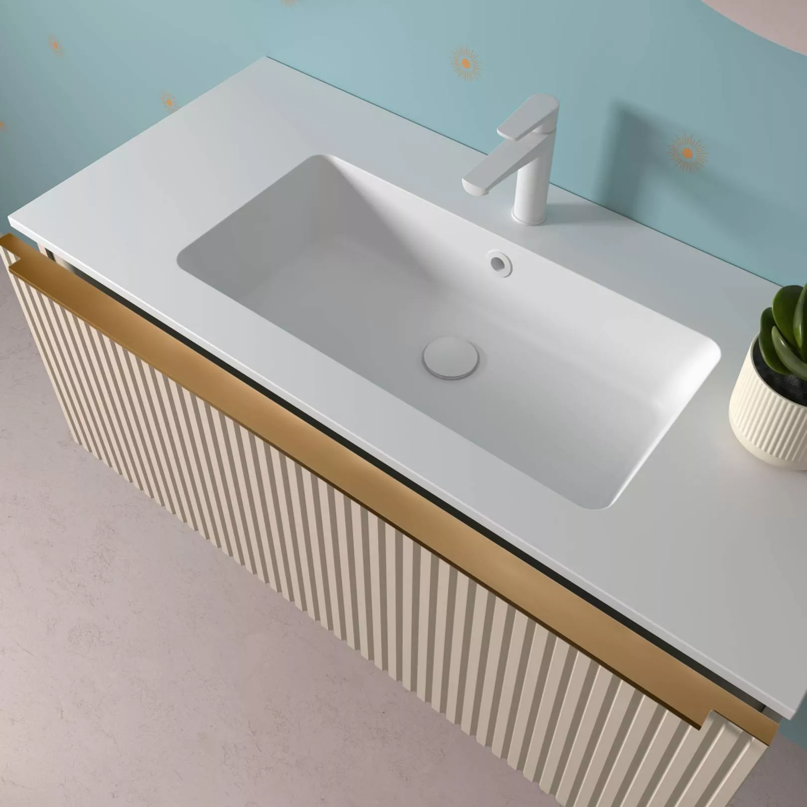 Meuble bain suspendu BANORIGHE 1 tiroir, 11 couleurs, 5 largeurs