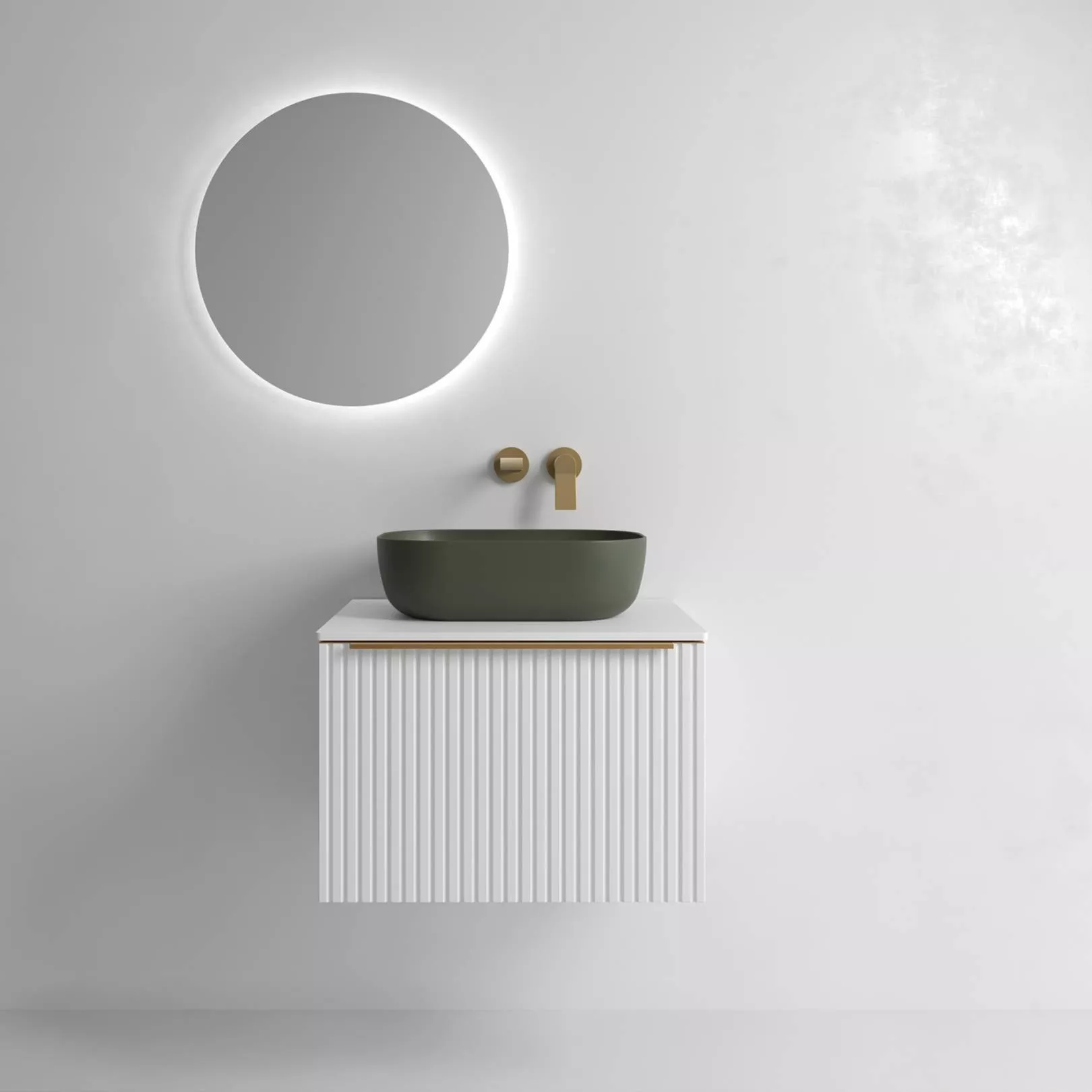 Meuble bain suspendu BANORIGHE 1 tiroir, 11 couleurs, 5 largeurs