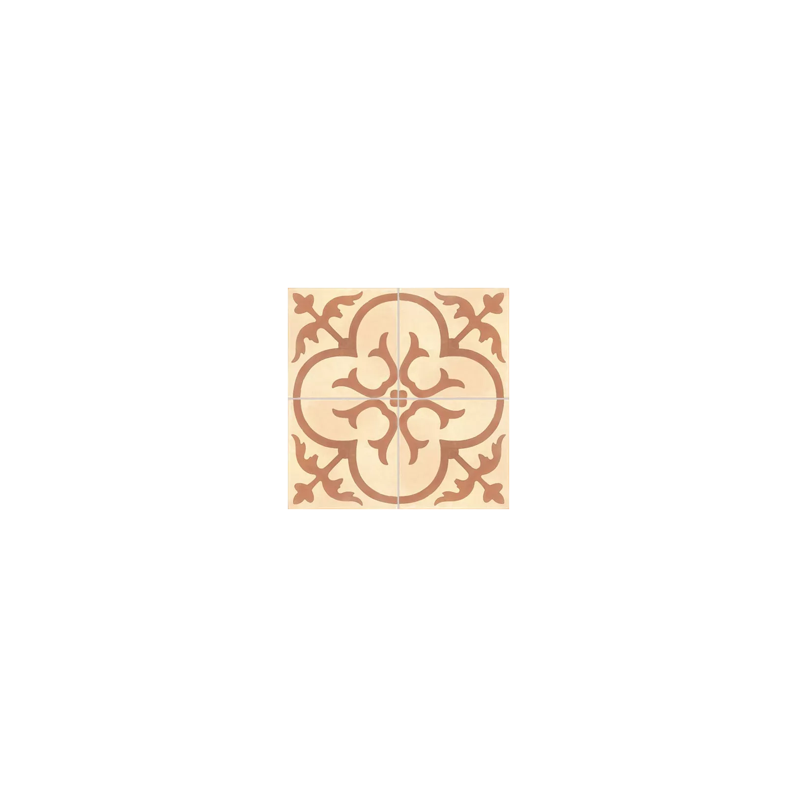 Carreau de ciment coloré motif 4 carreaux beige et marron NC06 24.25