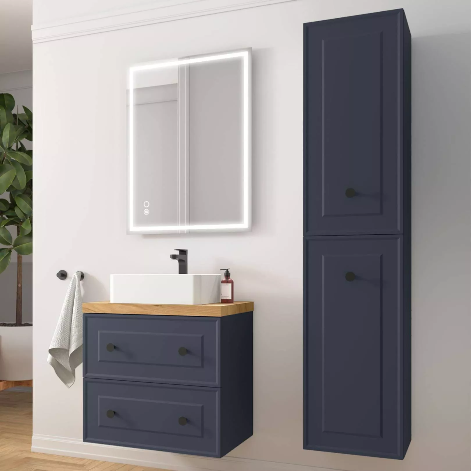 Meuble bain suspendu GATSBY 2 tiroirs, 7 Couleurs, 3 Largeurs
