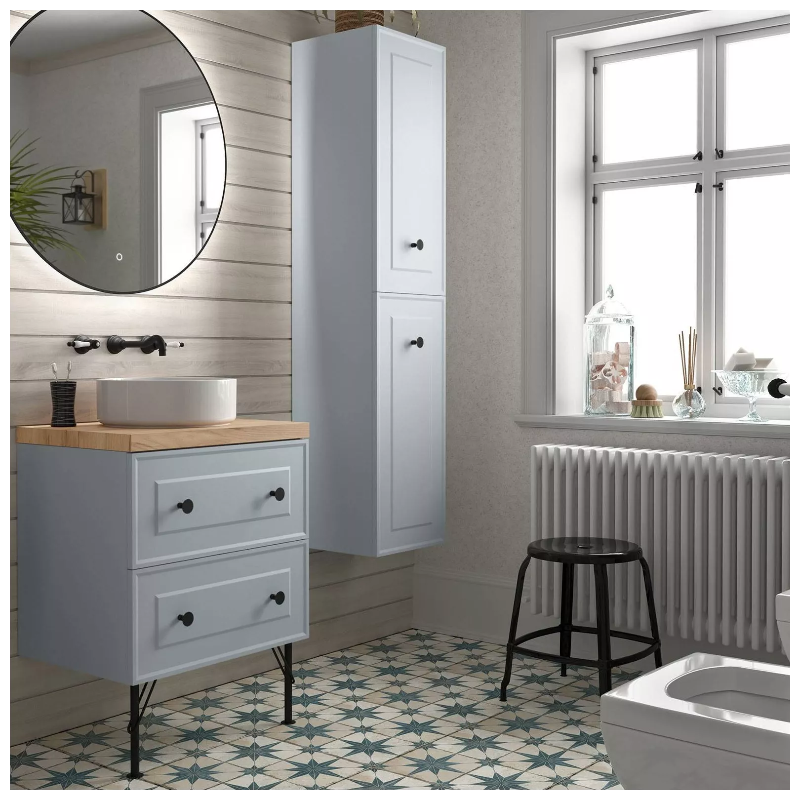 Meuble bain suspendu GATSBY 2 tiroirs, 7 Couleurs, 3 Largeurs