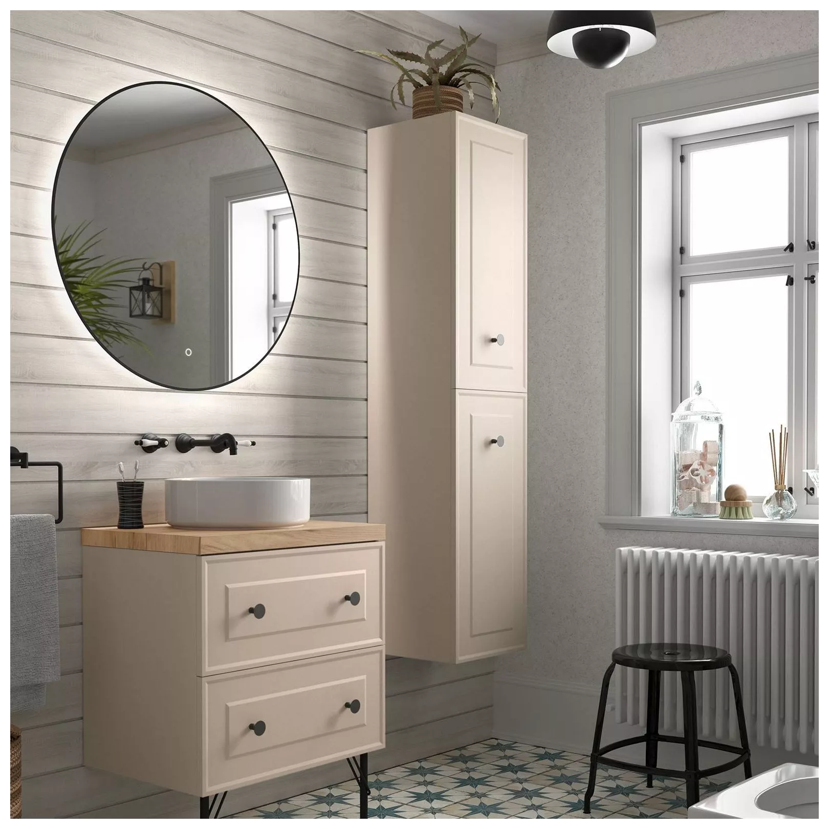 Meuble bain suspendu GATSBY 2 tiroirs, 7 Couleurs, 3 Largeurs