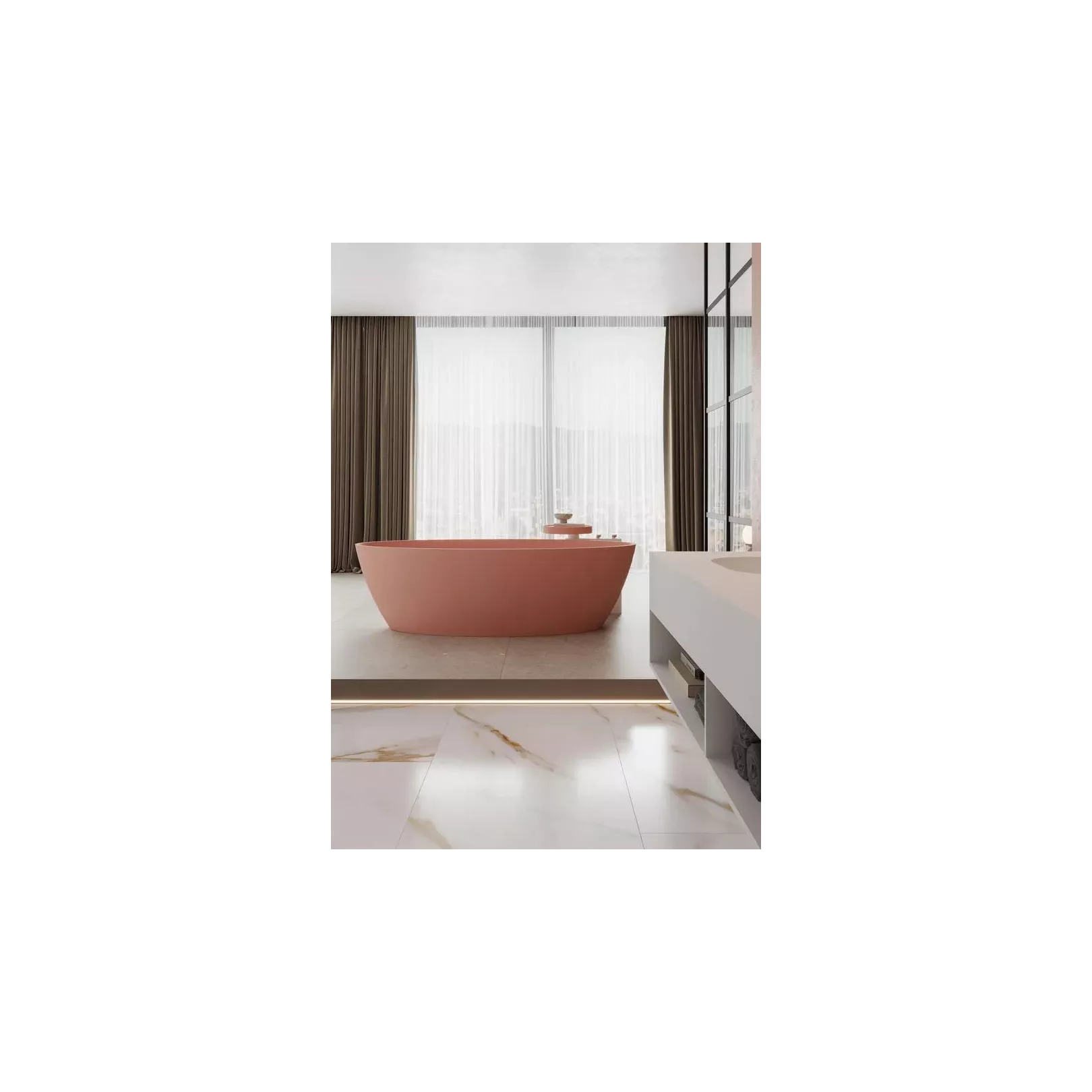 Baignoire ilôt Space en Solid Surface (équivalent Corian)