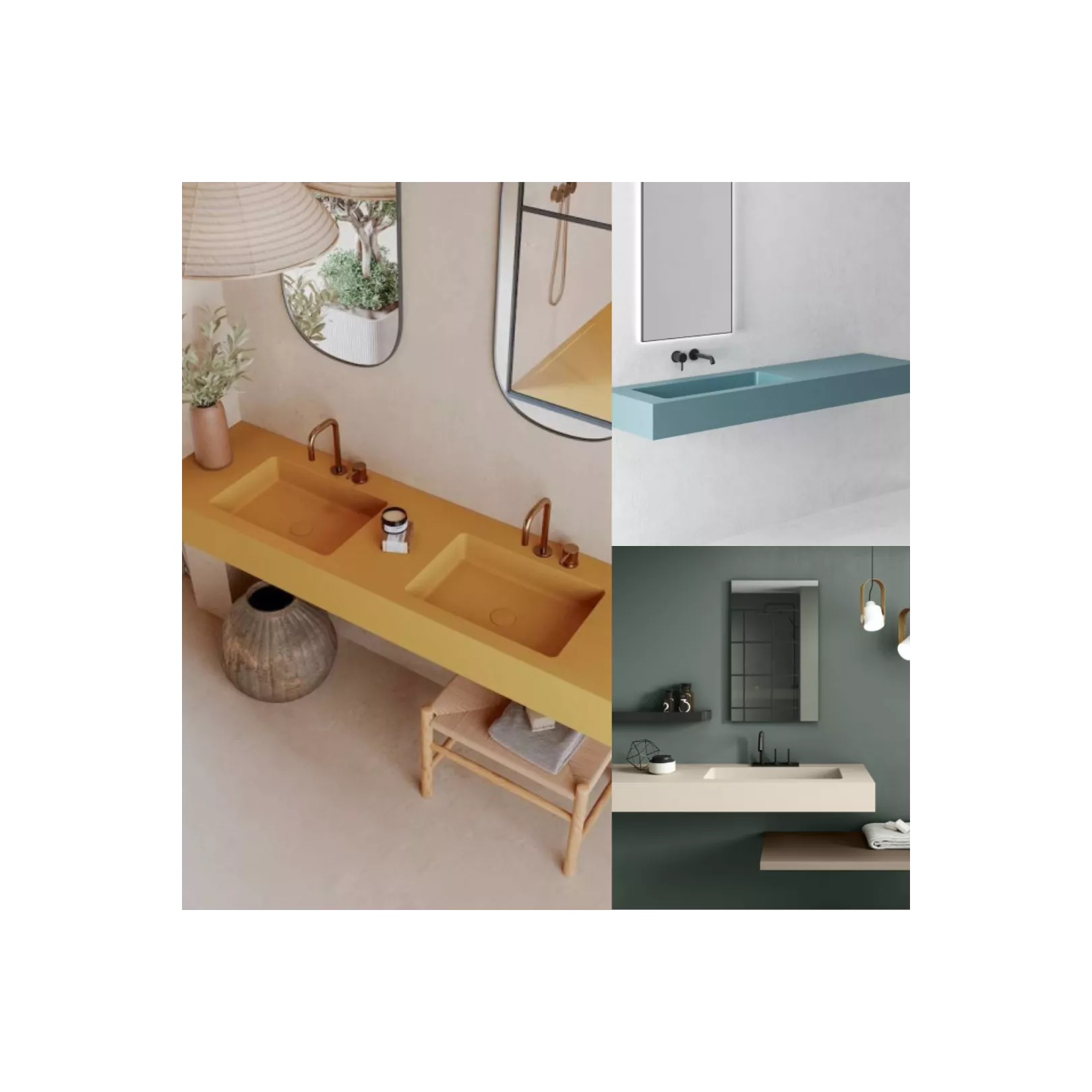 Meuble bain / plan de toilette avec vasque intégrée PROGRAM COLOR