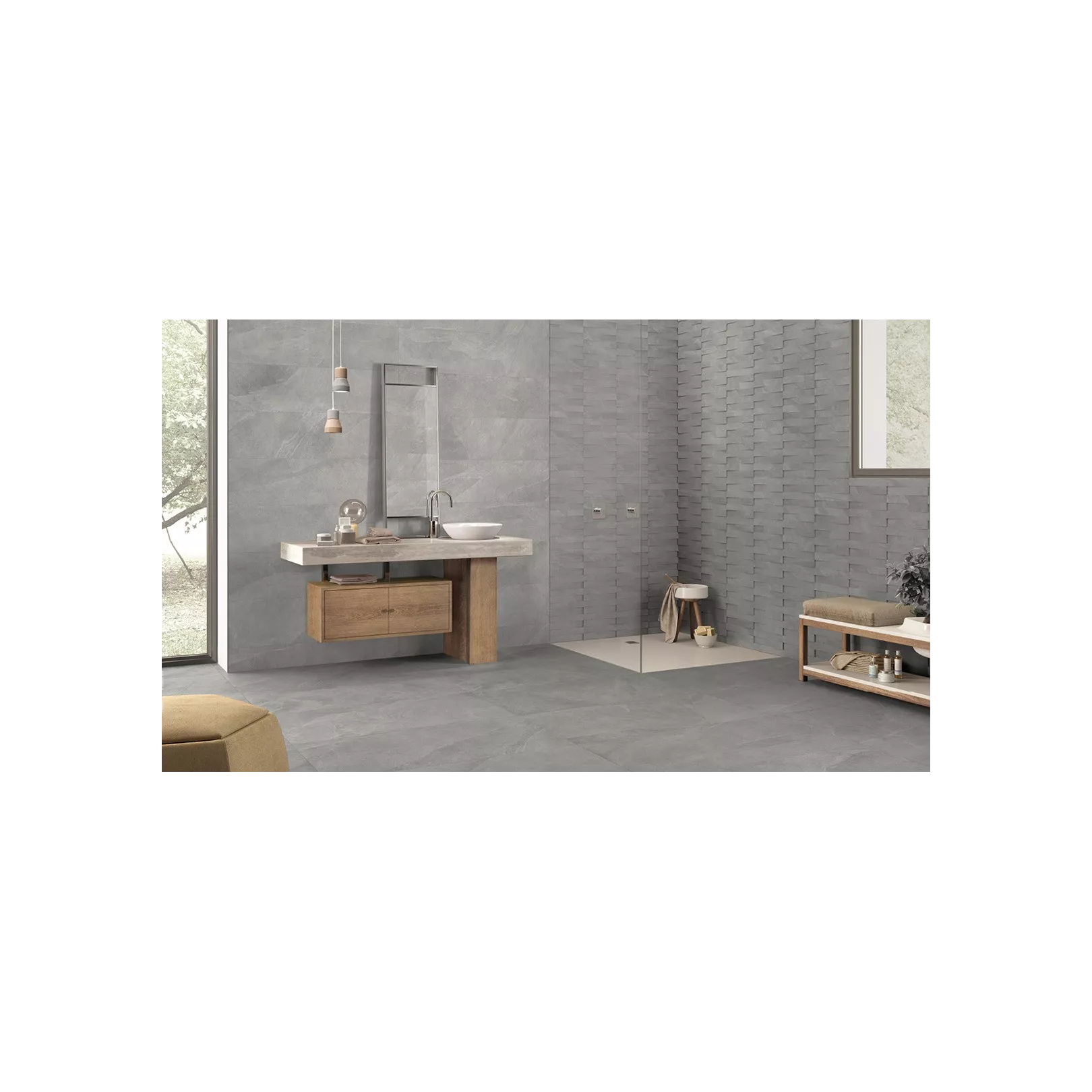 Carrelage grès cérame effet pierre Corner Stone  (5 couleur), rectifié