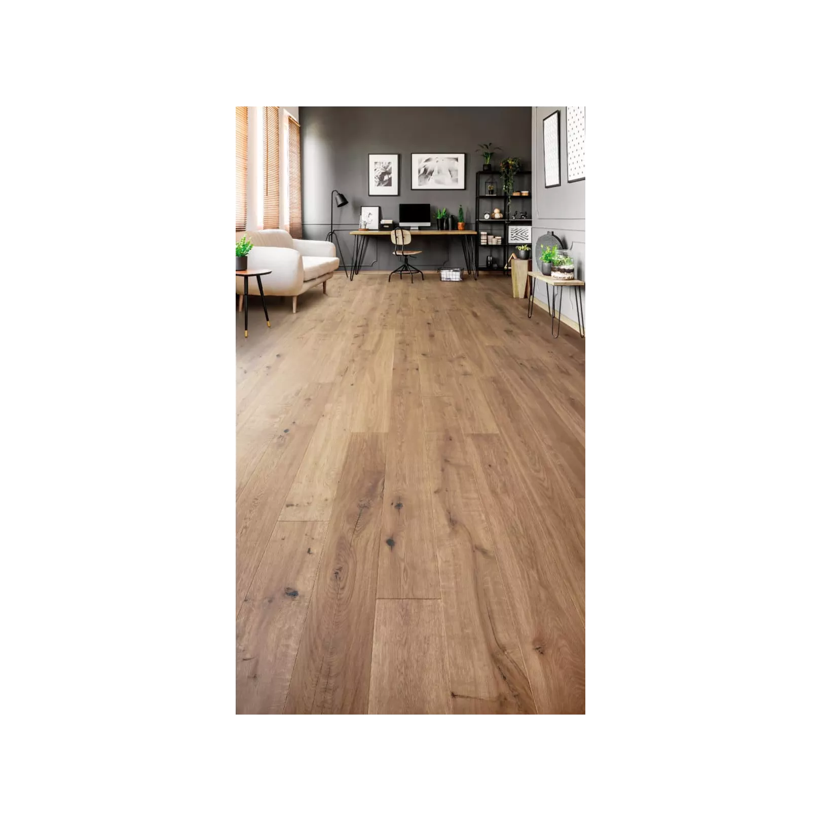 Parquet chêne APENNINES contre collé, Fumé aspect gris huilé