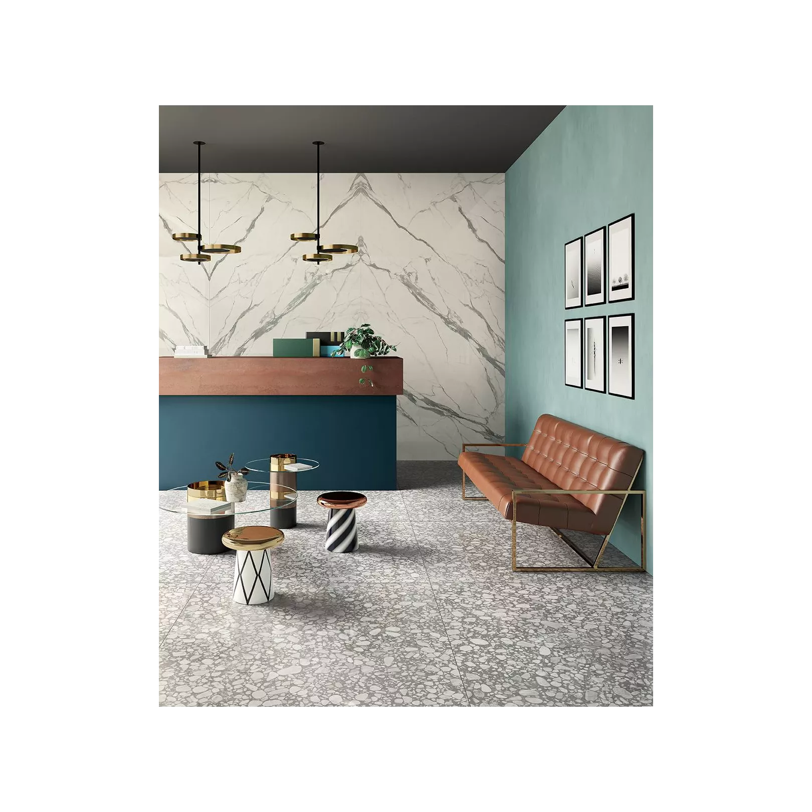 Carrelage grès cérame effet terrazzo poli SHARDS
