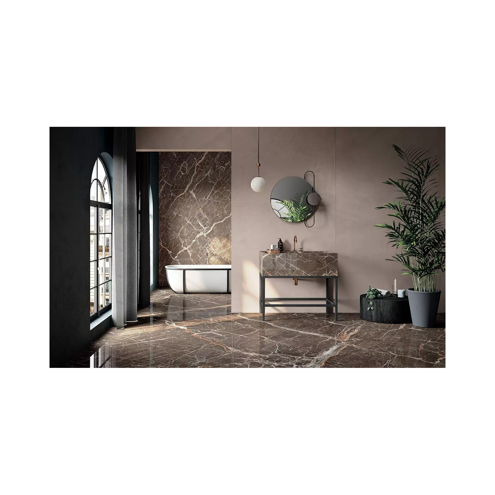 Carrelage grès cérame effet marbre Infinito 2.0 Ombra di Caravaggio