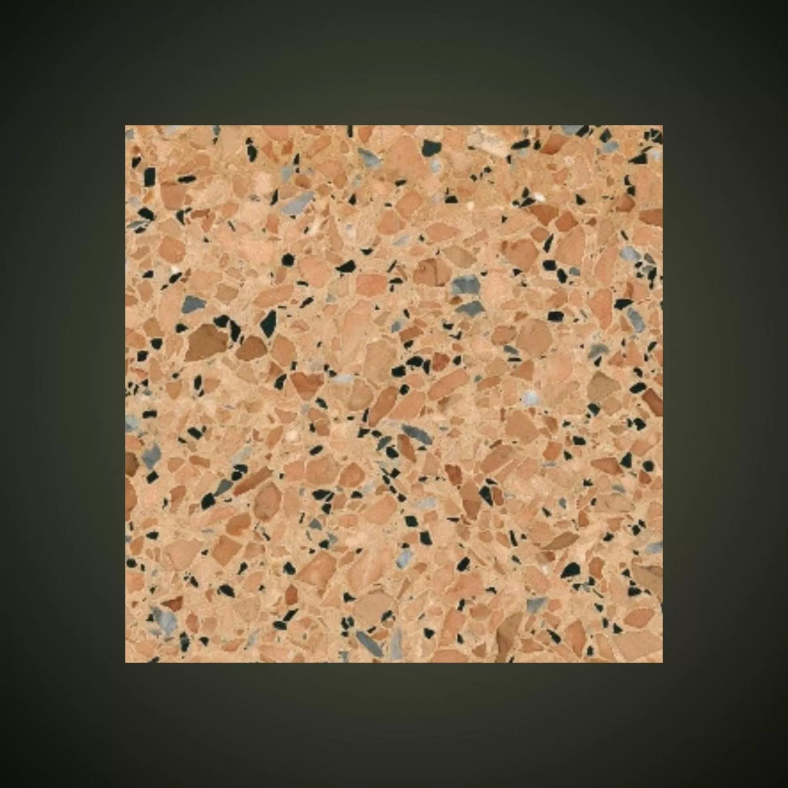 Carreau Terrazzo fond orange inclusions multicolores Ronuv (6 formats)