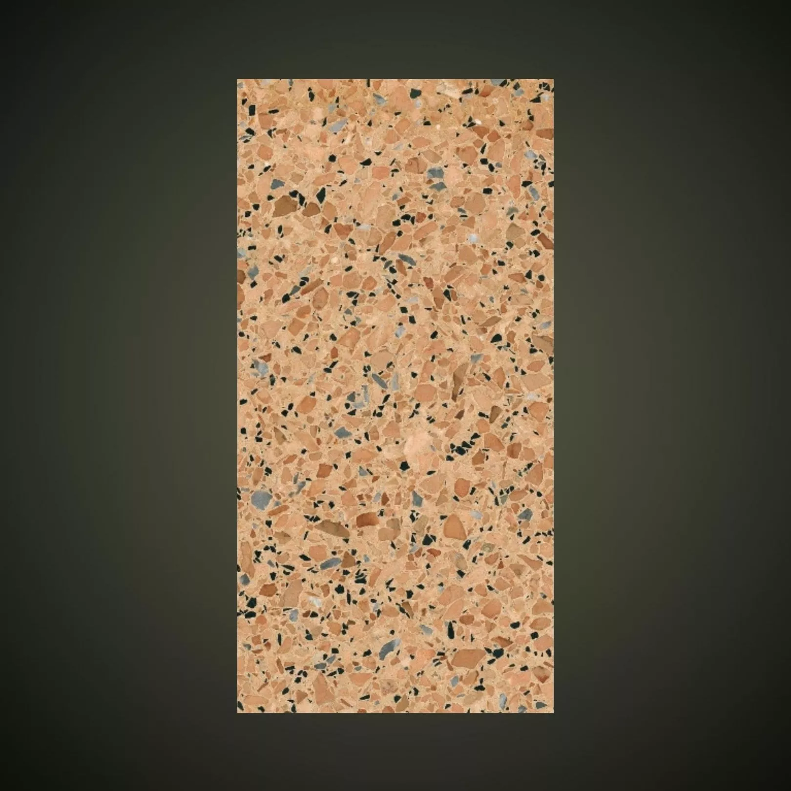 Carreau Terrazzo fond orange inclusions multicolores Ronuv (6 formats)