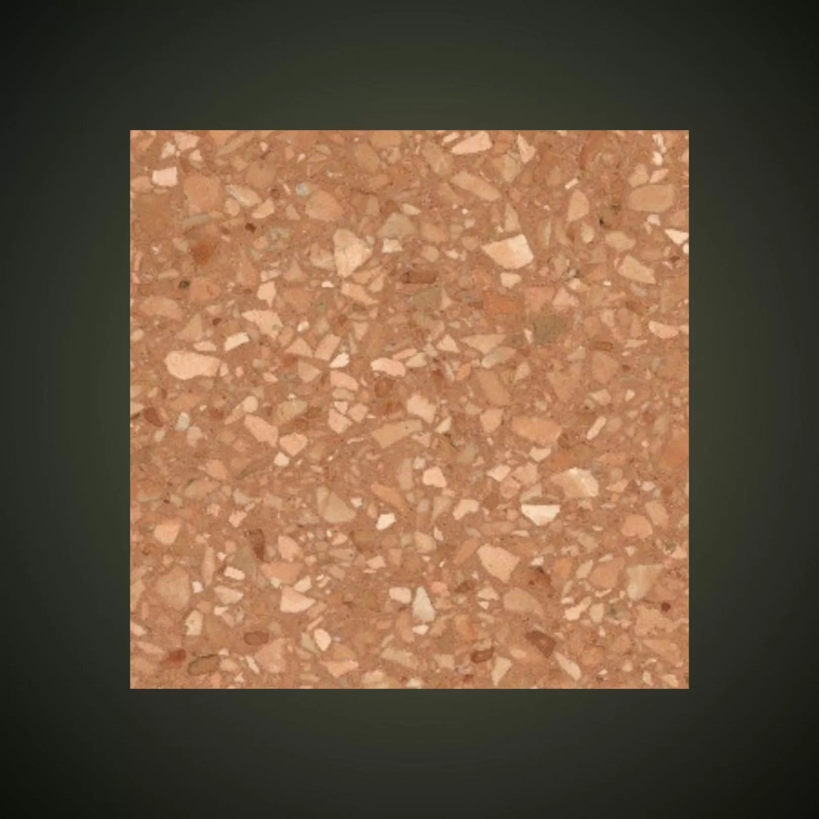 Carreau Terrazzo fond ocre inclusions orange Rosso Verona (6 formats)
