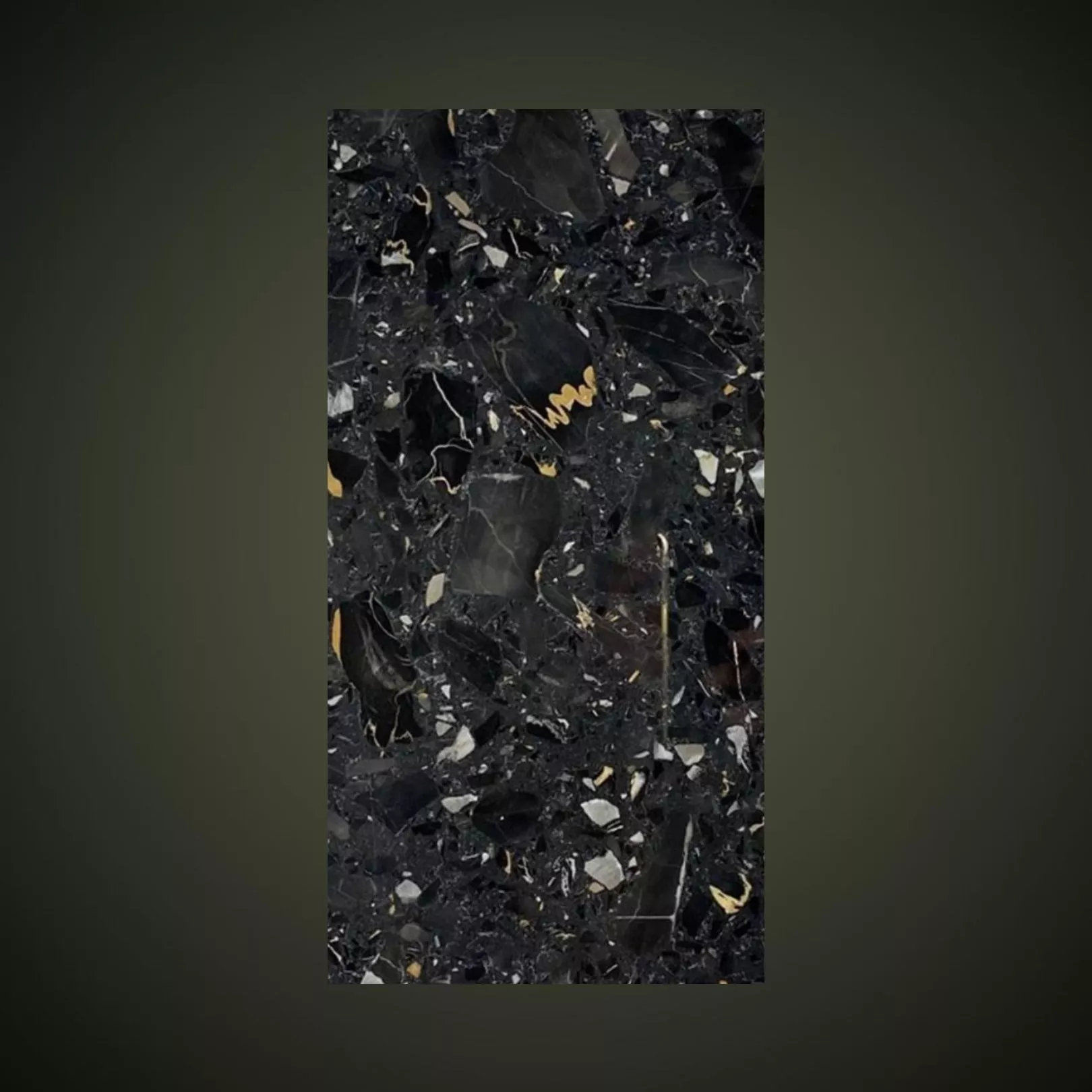 Carreau Terrazzo fond noir inclusions multicolores Cachou 60x60cm