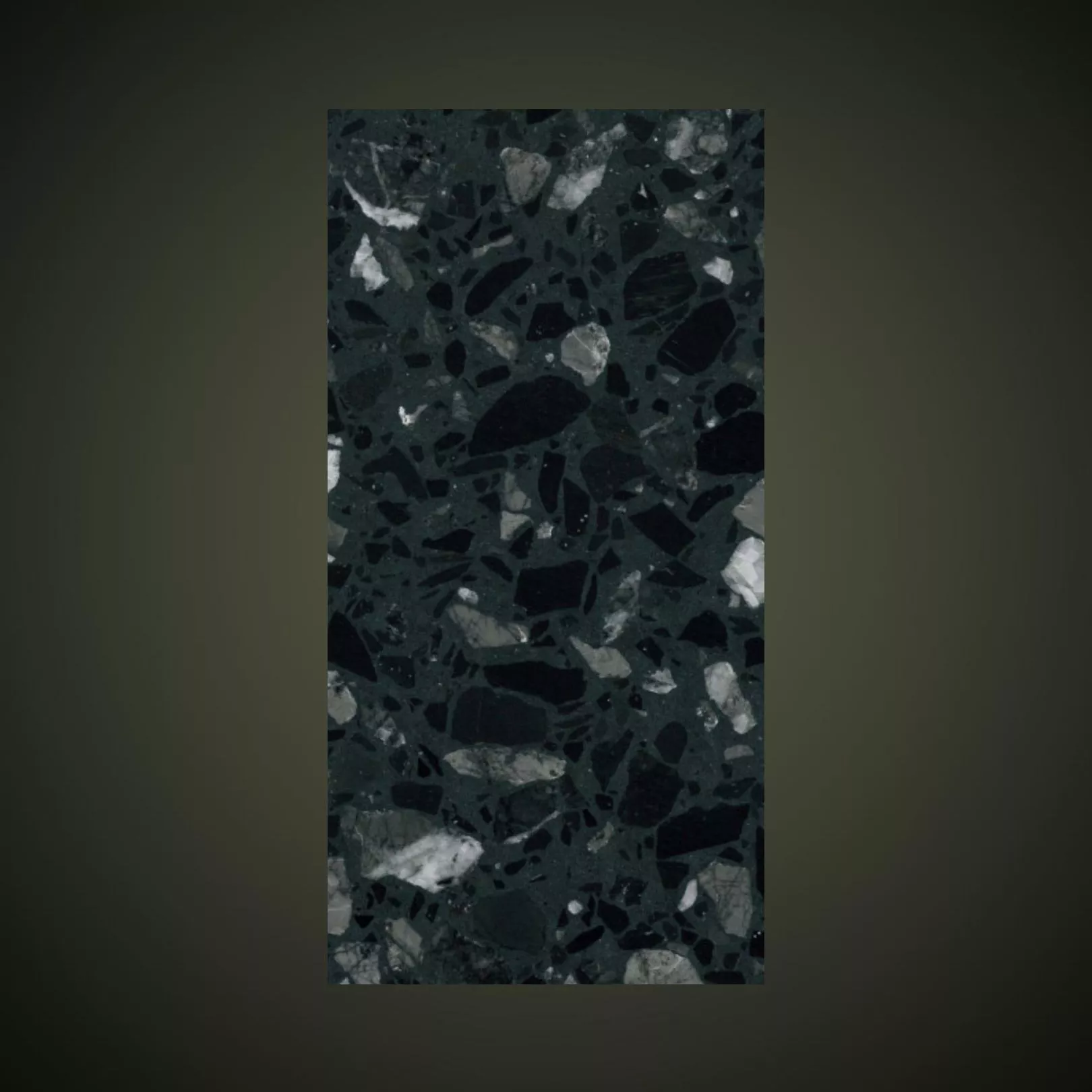 Carreau Terrazzo fond noir inclusions multicolores Millenium (6 formats)