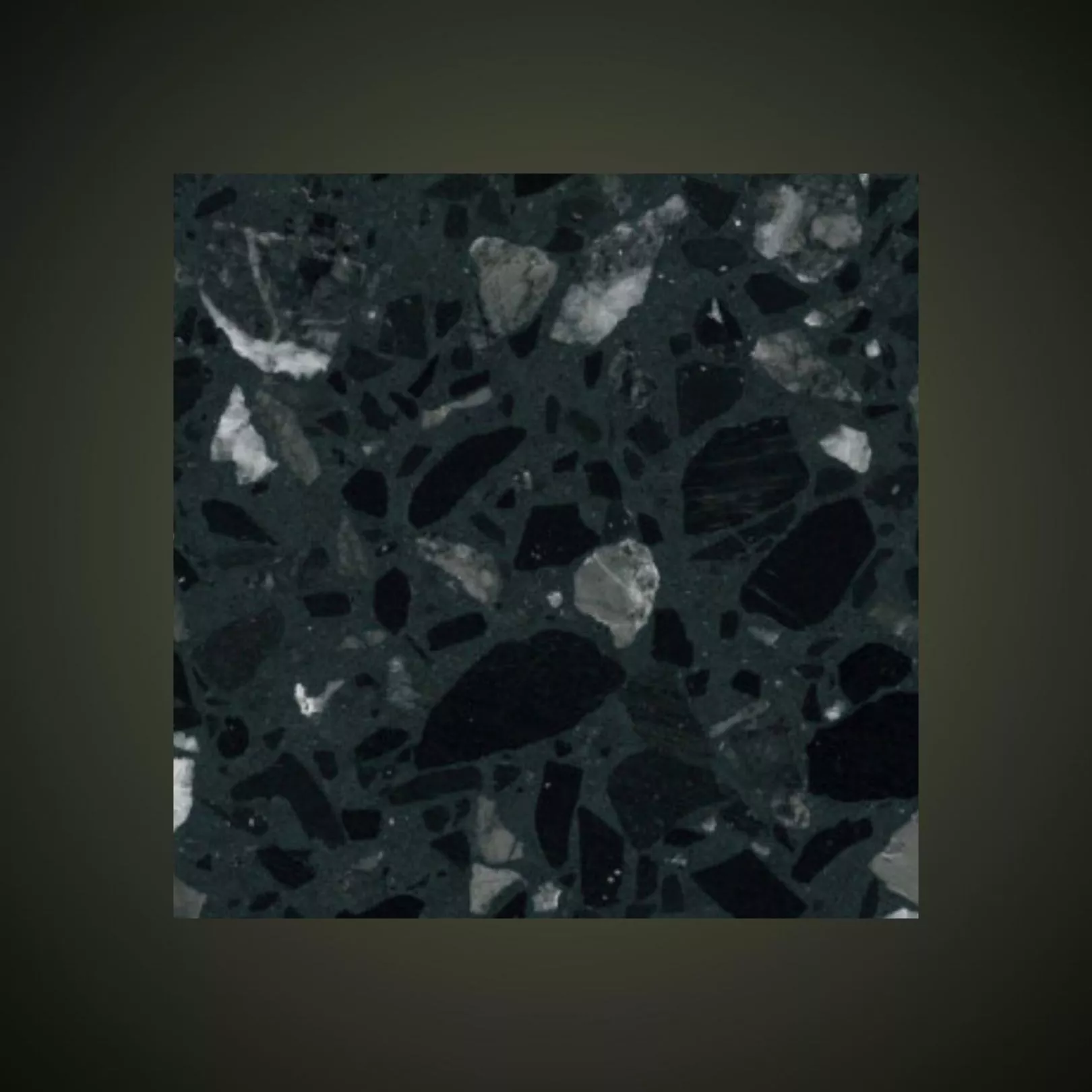 Carreau Terrazzo fond noir inclusions multicolores Millenium (6 formats)