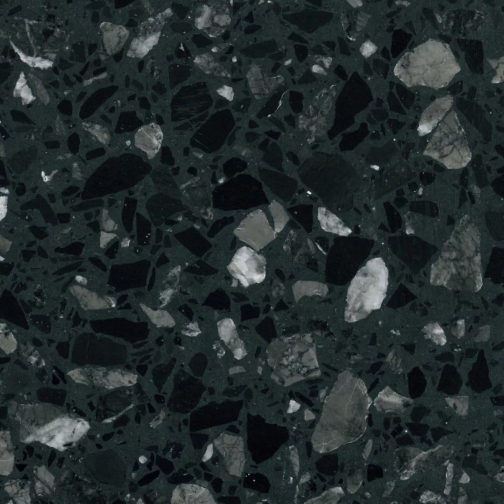Carreau Terrazzo fond noir inclusions multicolores Millenium (6 formats)