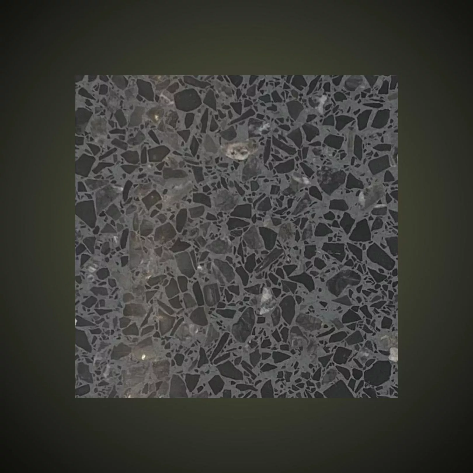Carreau Terrazzo fond anthracite inclusions noir Bilak (3 formats)