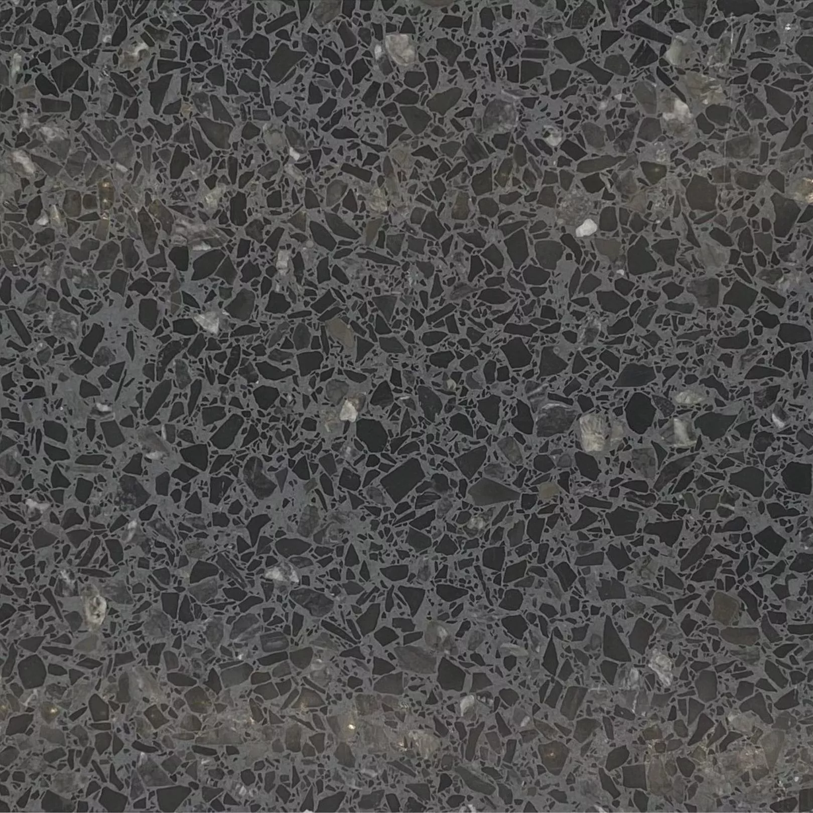 Carreau Terrazzo fond anthracite inclusions noir Bilak (3 formats)