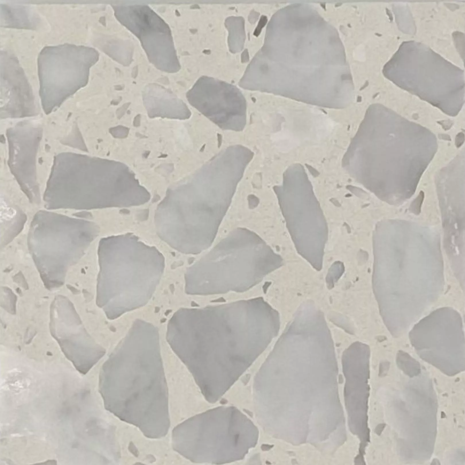 Carreau Terrazzo fond blanc inclusions gris Bianco Neve (3 formats)
