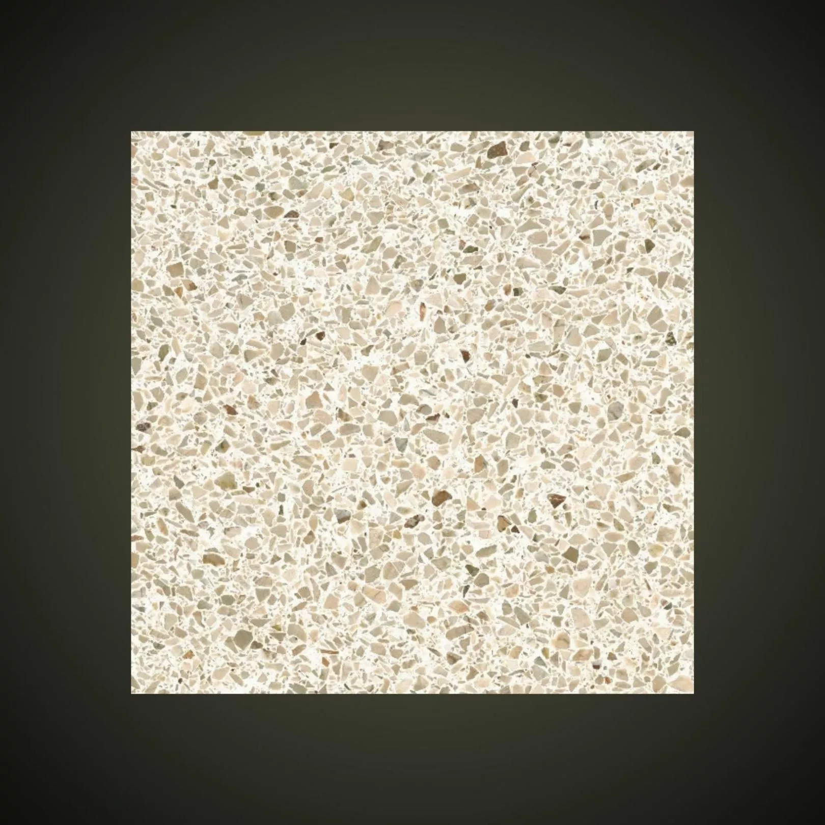Carreau Terrazzo fond blanc inclusions beige BA 0/7 (6 formats)