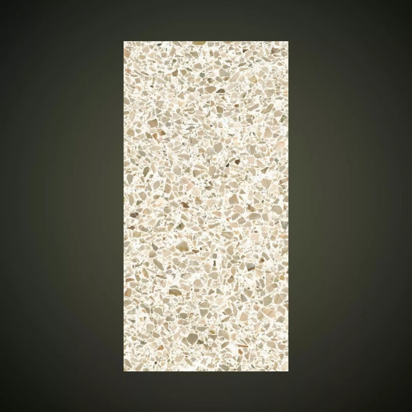 Carreau Terrazzo fond blanc inclusions beige BA 0/7 (6 formats)