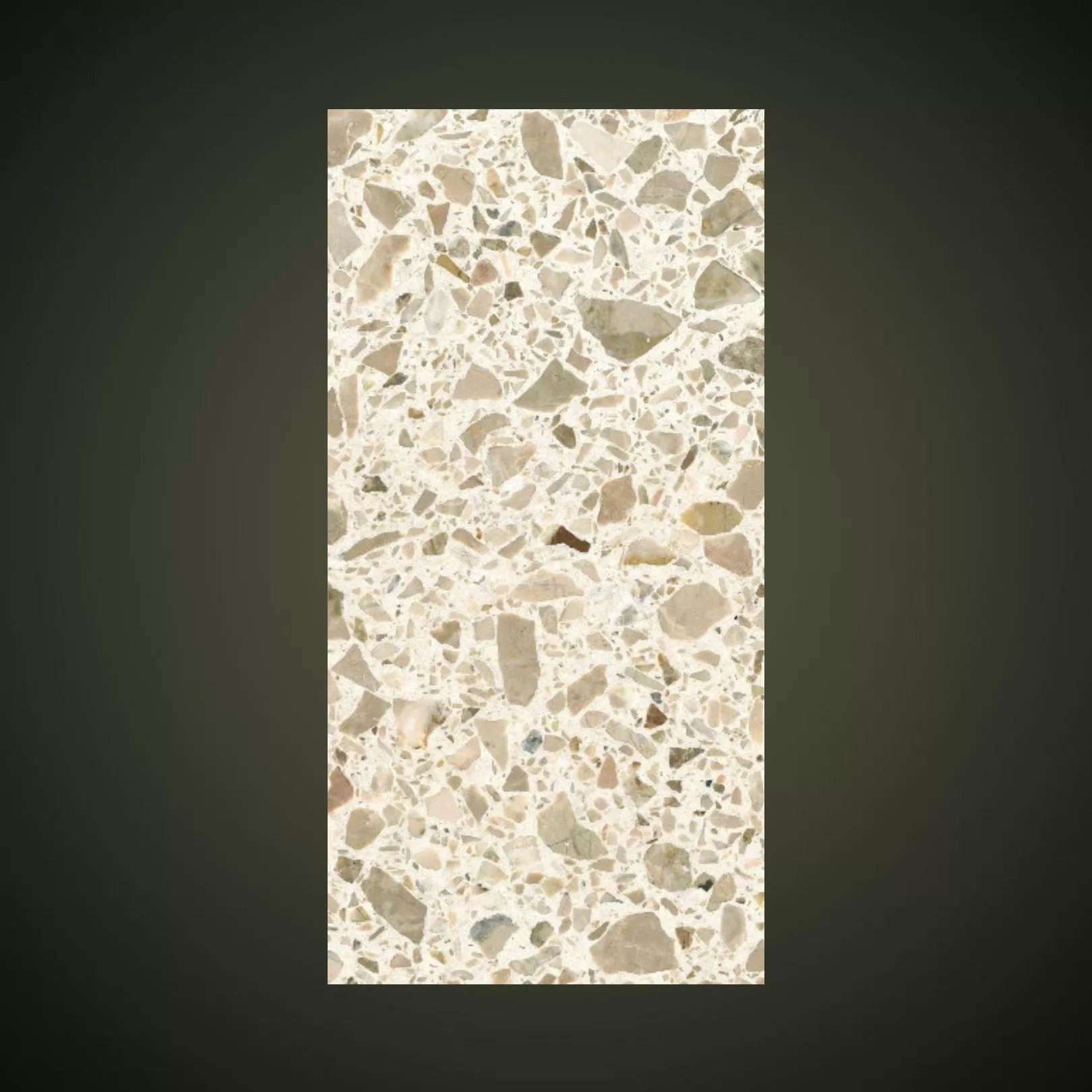 Carreau Terrazzo fond blanc inclusions beige BA 0/25 (6 formats)