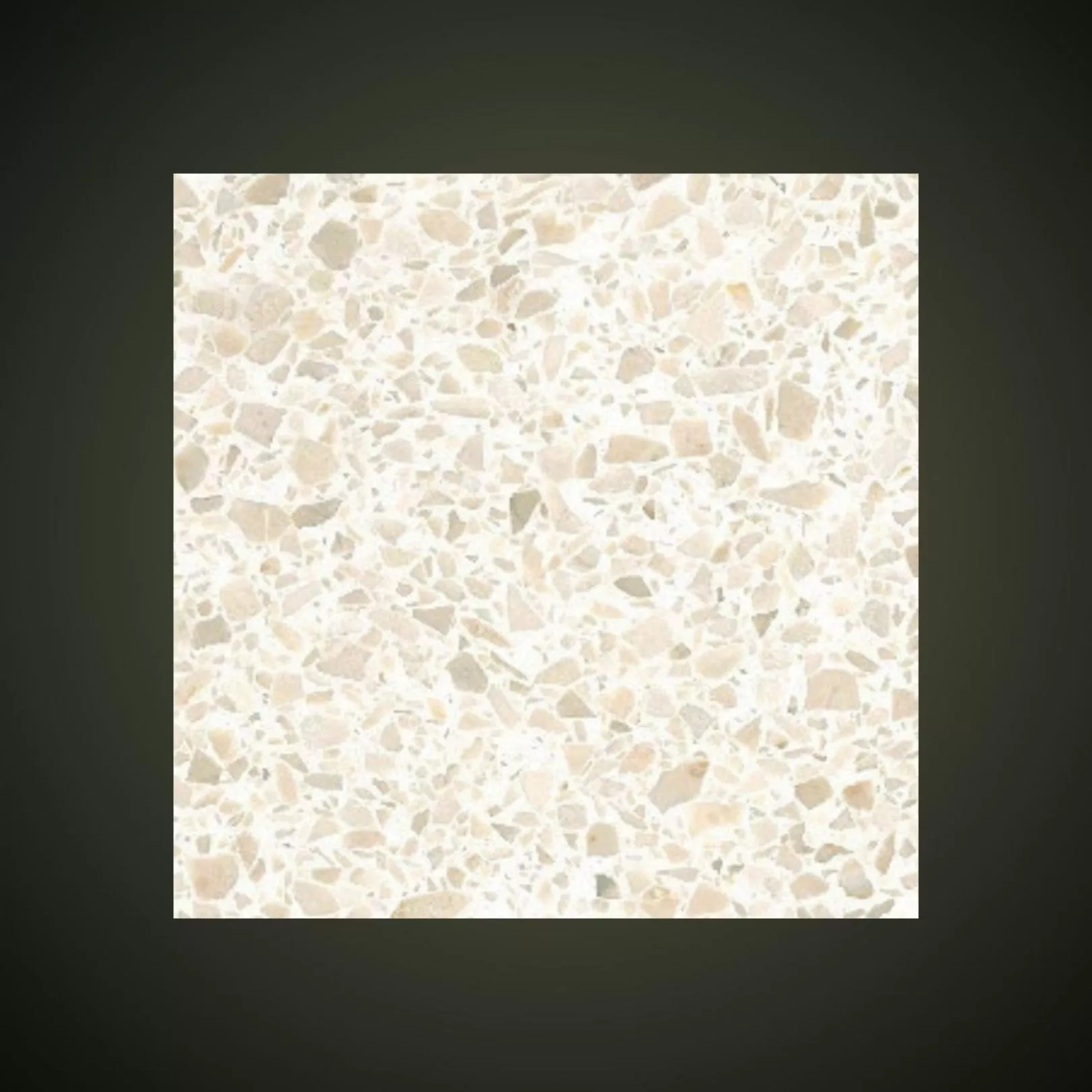 Carreau Terrazzo fond blanc inclusions crème Botticino 0/7 (6 formats)