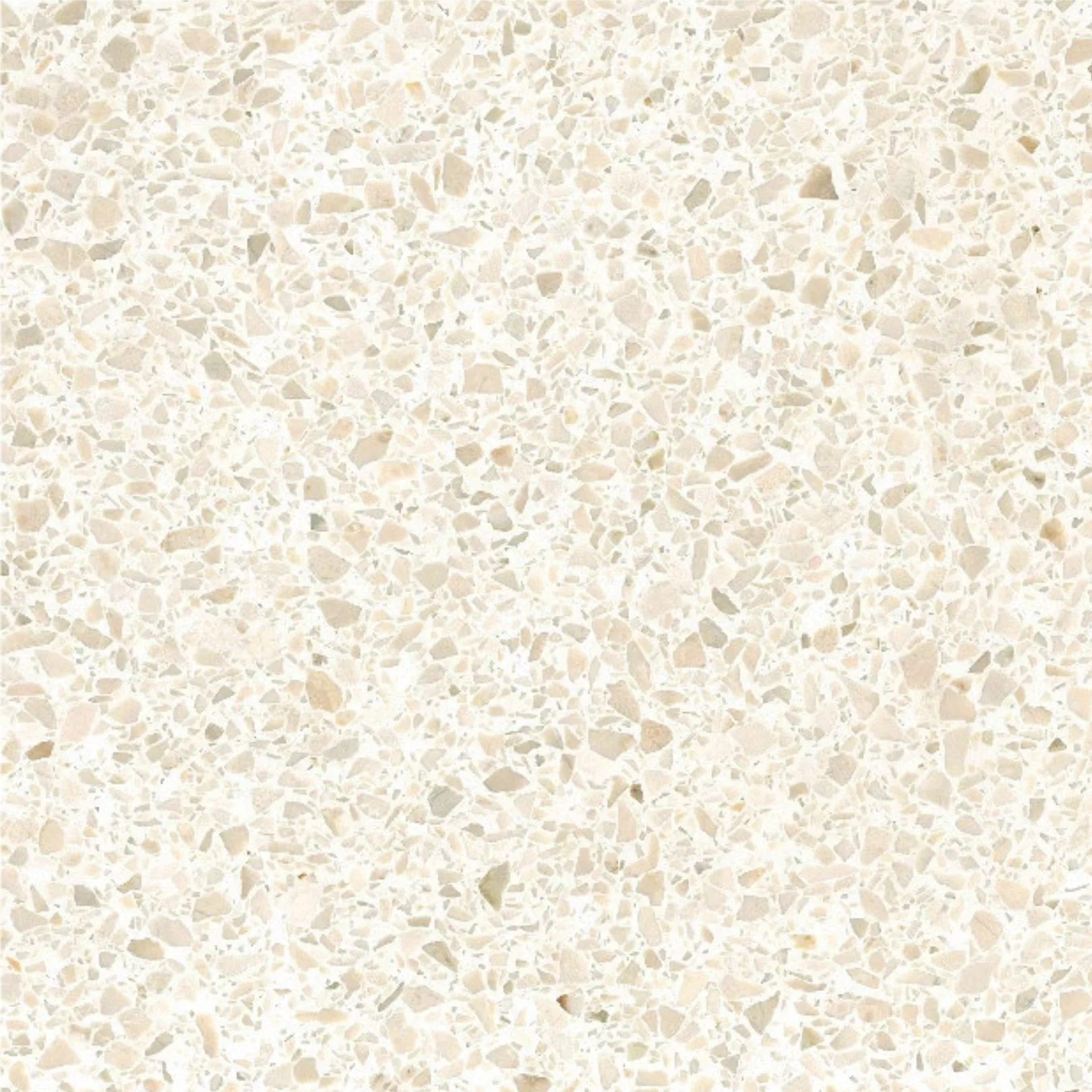 Carreau Terrazzo fond blanc inclusions crème Botticino 0/7 (6 formats)