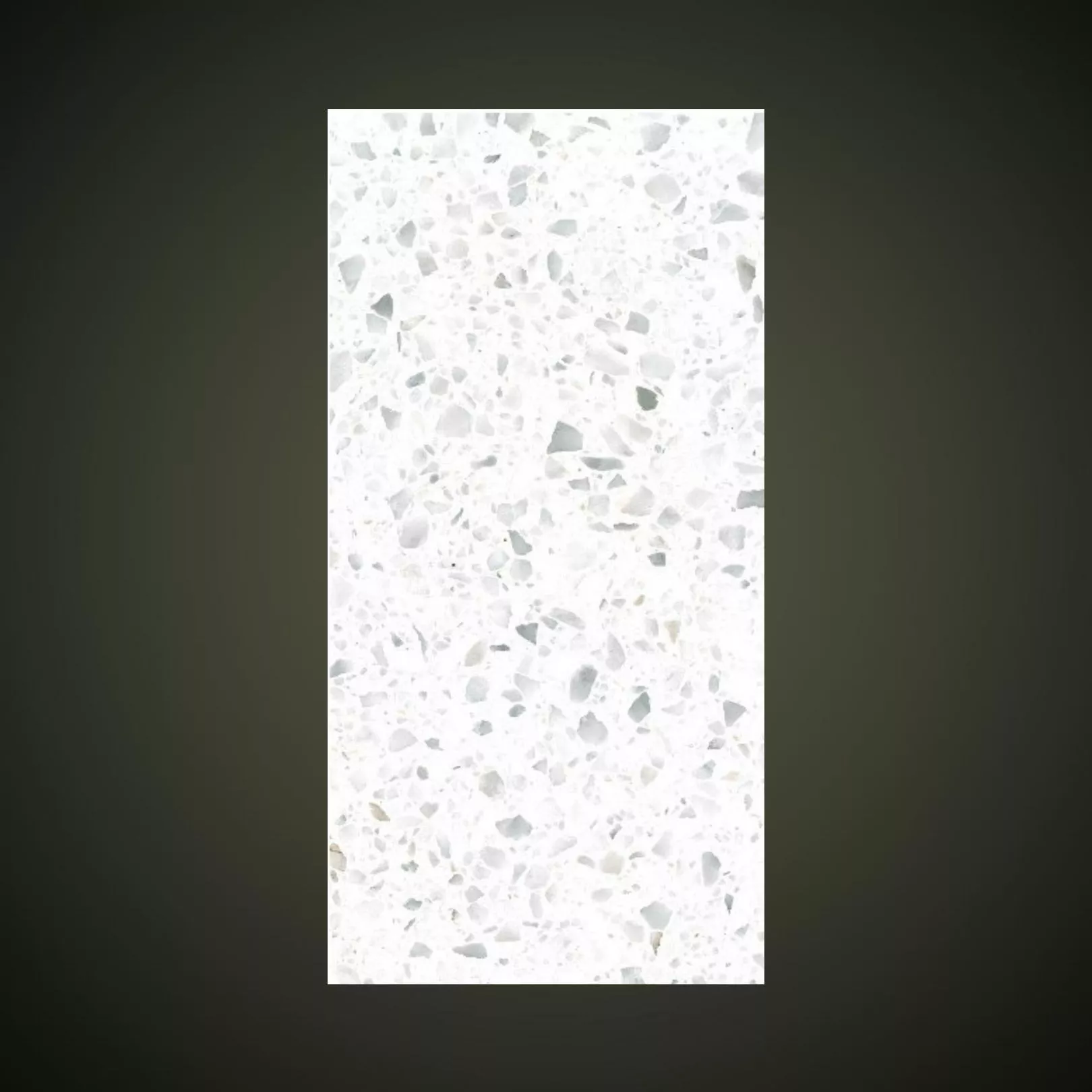 Carreau Terrazzo fond blanc inclusions gris Carrara 0/7 (6 formats)