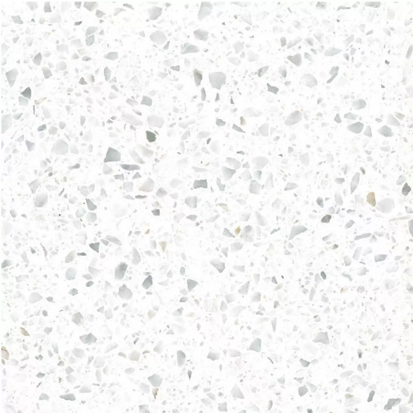 Carreau Terrazzo fond blanc inclusions gris Carrara 0/7 (6 formats)