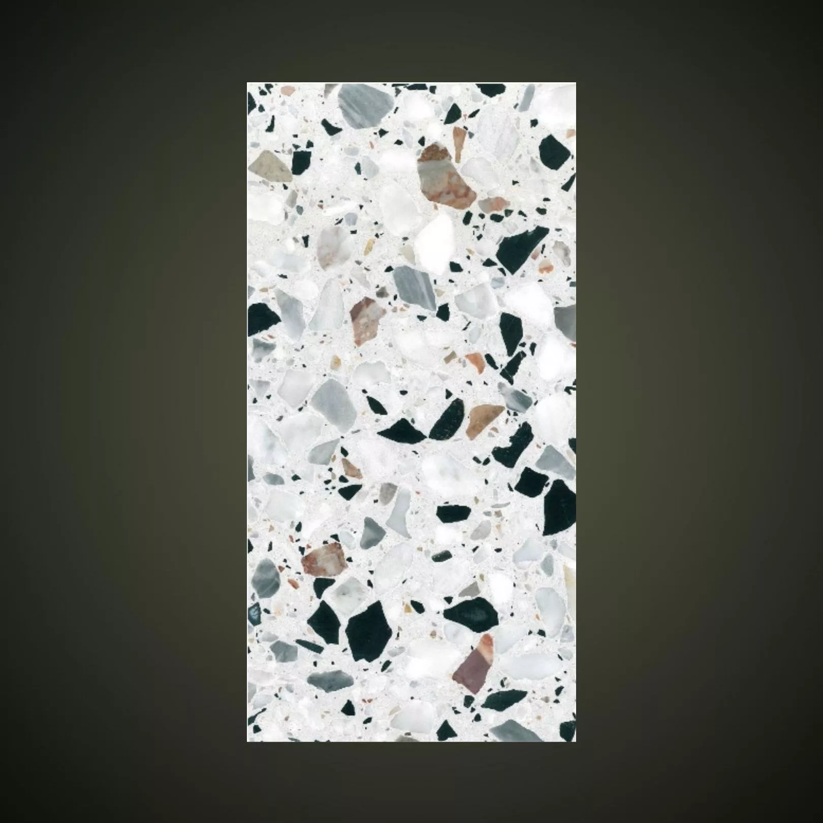 Carreau Terrazzo fond crème inclusions multicolores GV 0/25 (6 formats)