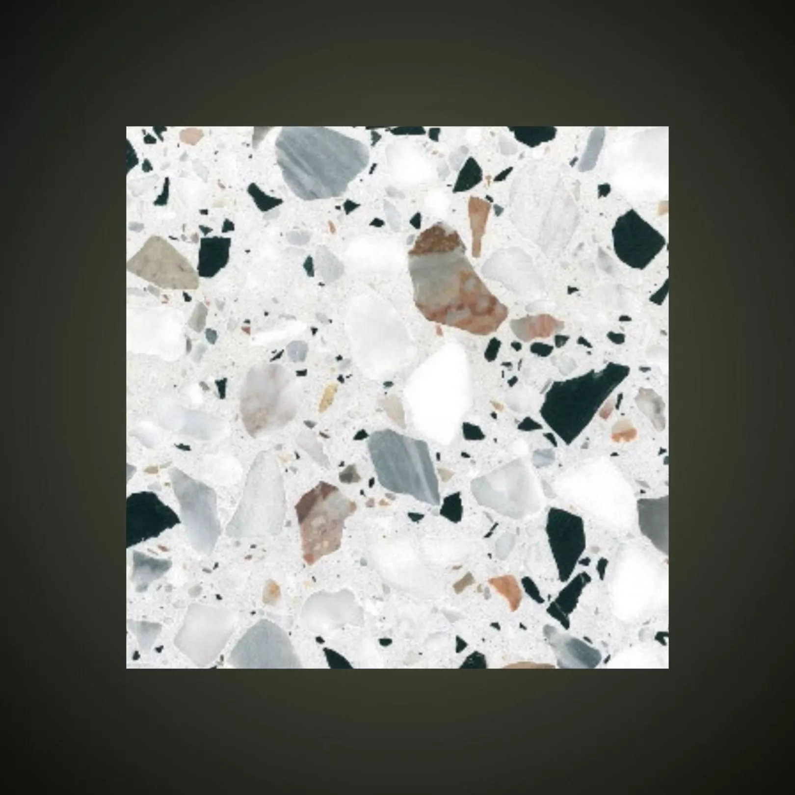 Carreau Terrazzo fond crème inclusions multicolores GV 0/25 (6 formats)