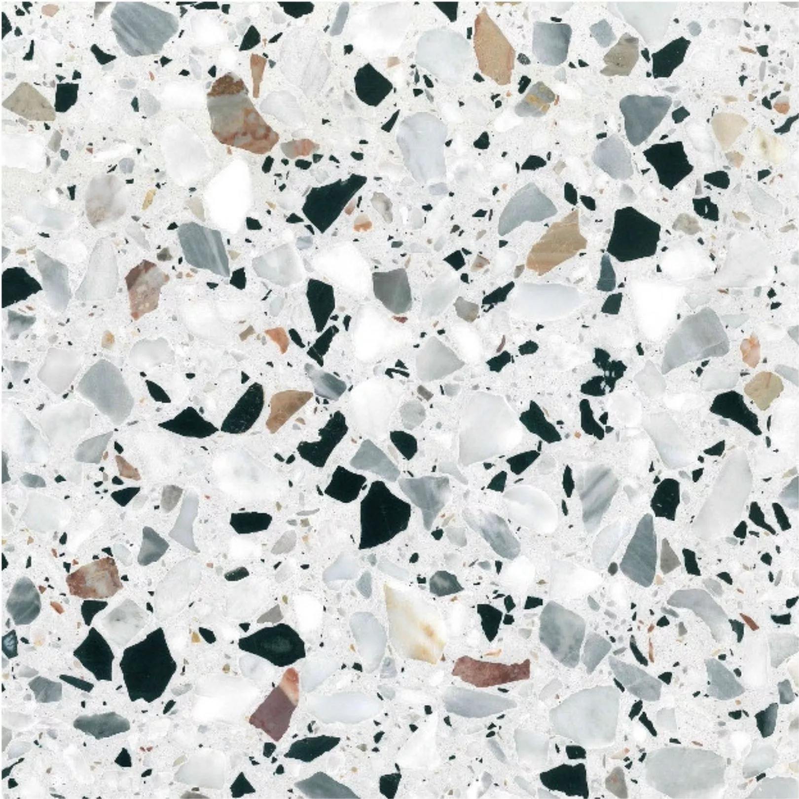 Carreau Terrazzo fond crème inclusions multicolores GV 0/25 (6 formats)