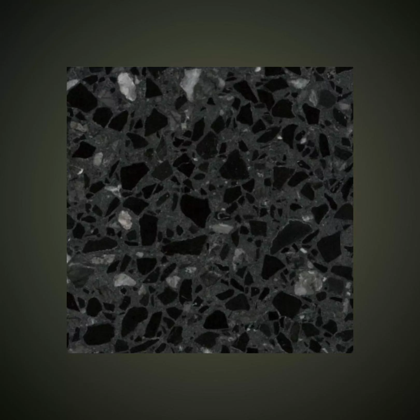 Carreau Terrazzo fond gris foncé inclusions noir et gris foncé Blawhi (6 formats)
