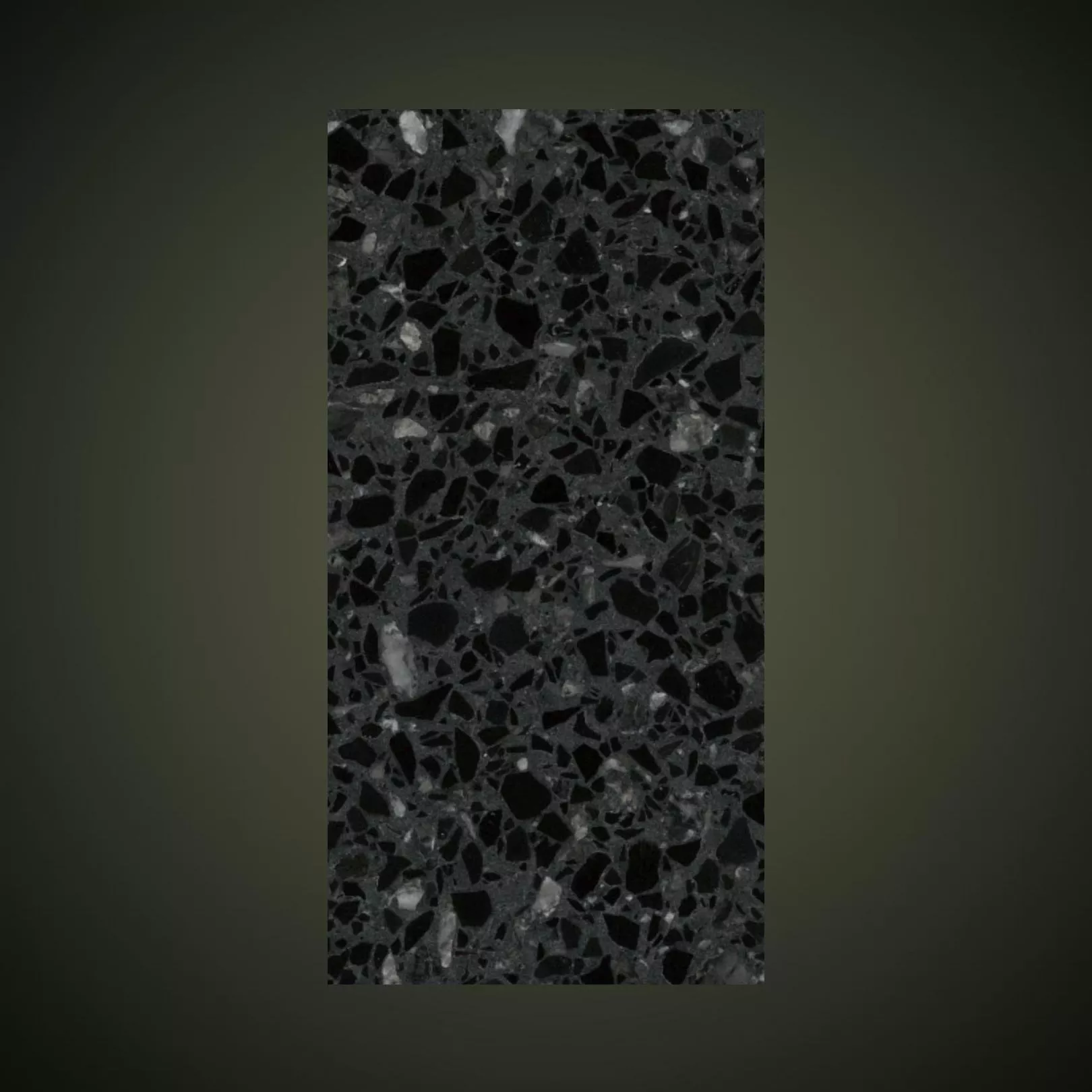 Carreau Terrazzo fond gris foncé inclusions noir et gris foncé Blawhi (6 formats)