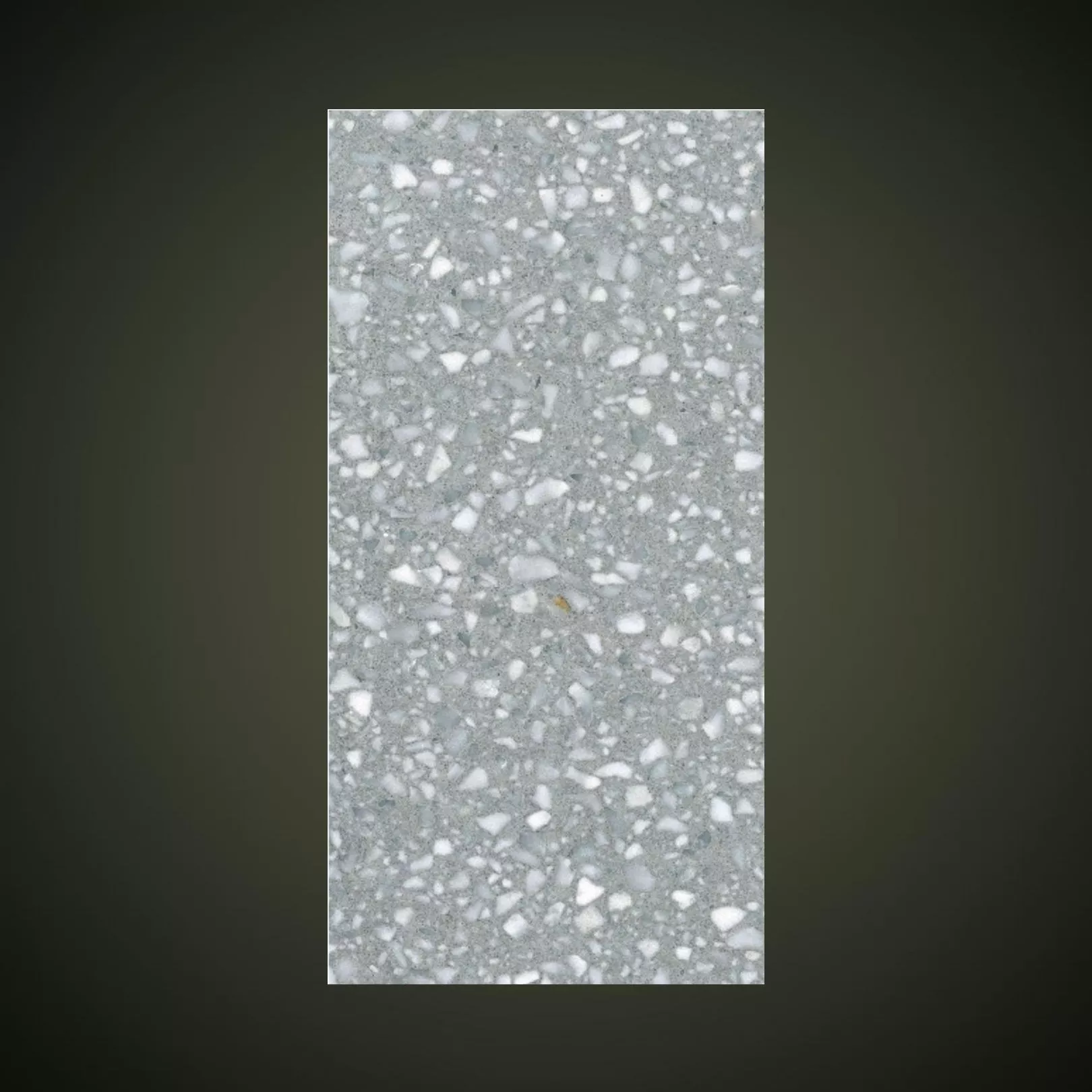 Carreau Terrazzo fond gris inclusions blanc Etna (6 formats)