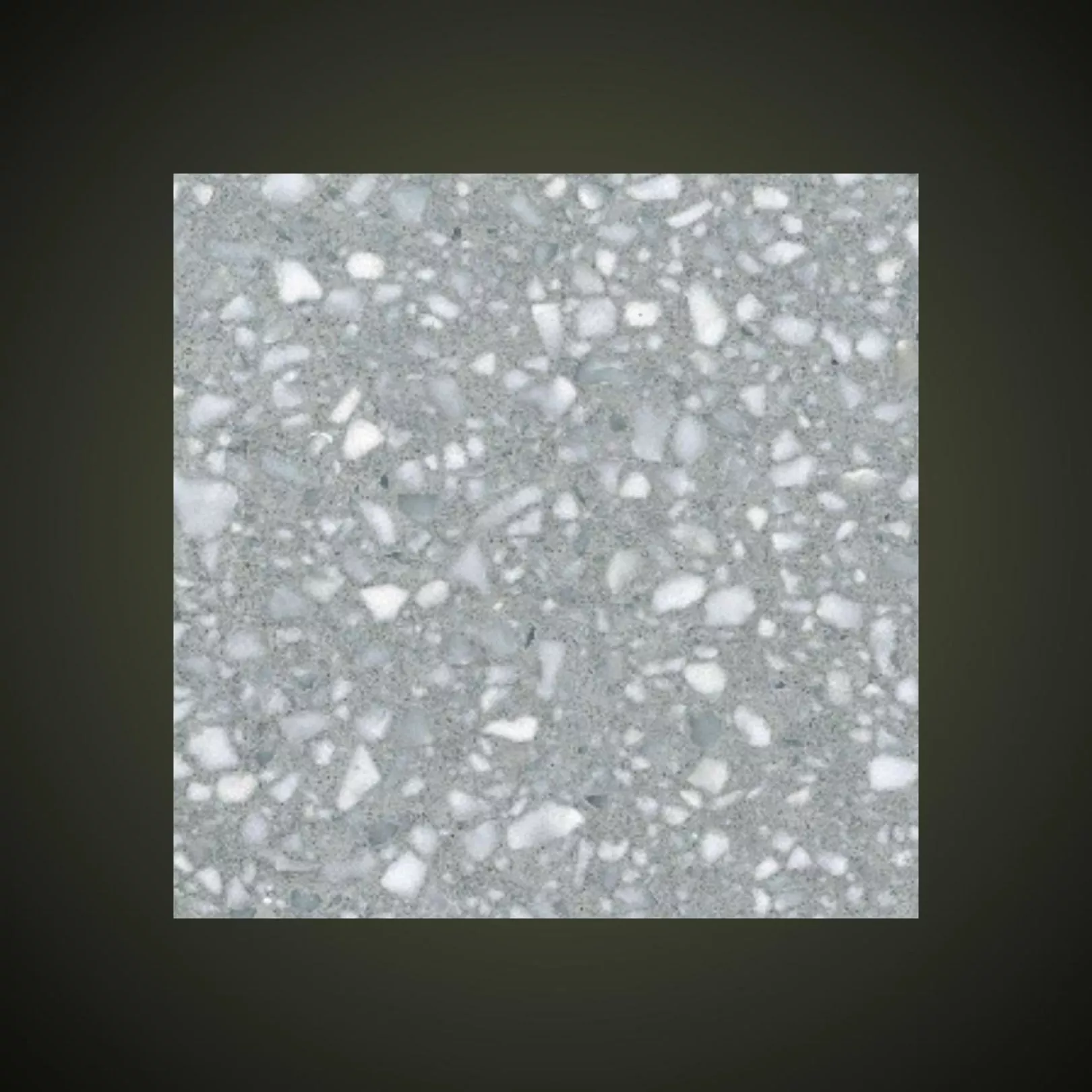 Carreau Terrazzo fond gris inclusions blanc Etna (6 formats)
