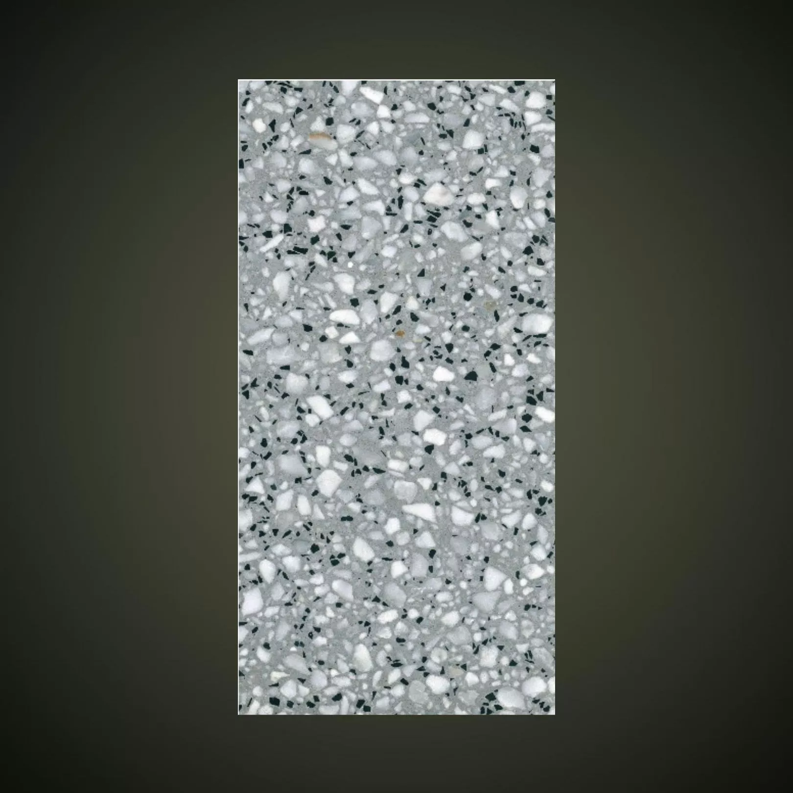 Carreau Terrazzo fond gris inclusions blanc Pira (6 formats)
