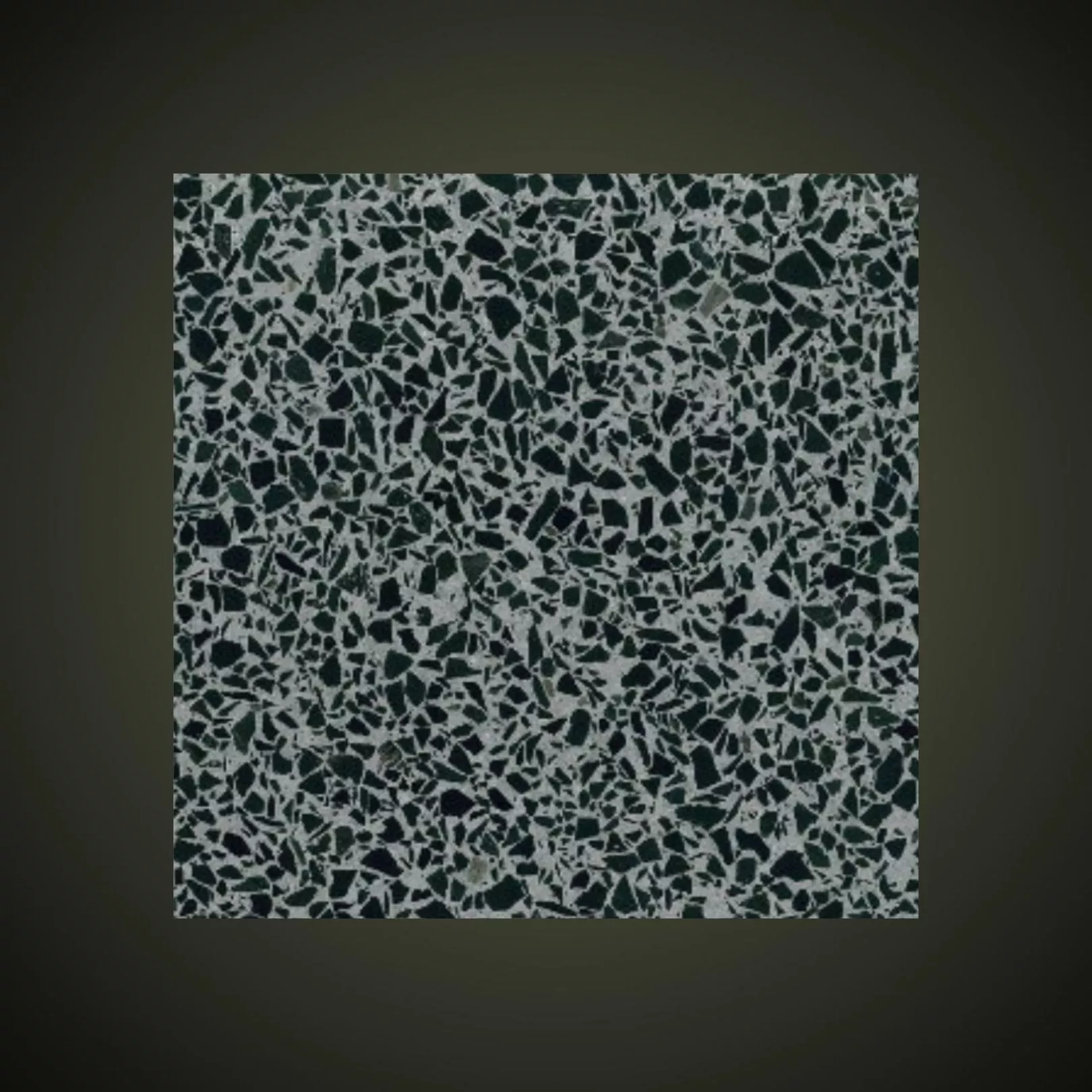 Carreau Terrazzo fond gris inclusions noir foncé Basel (6 formats)