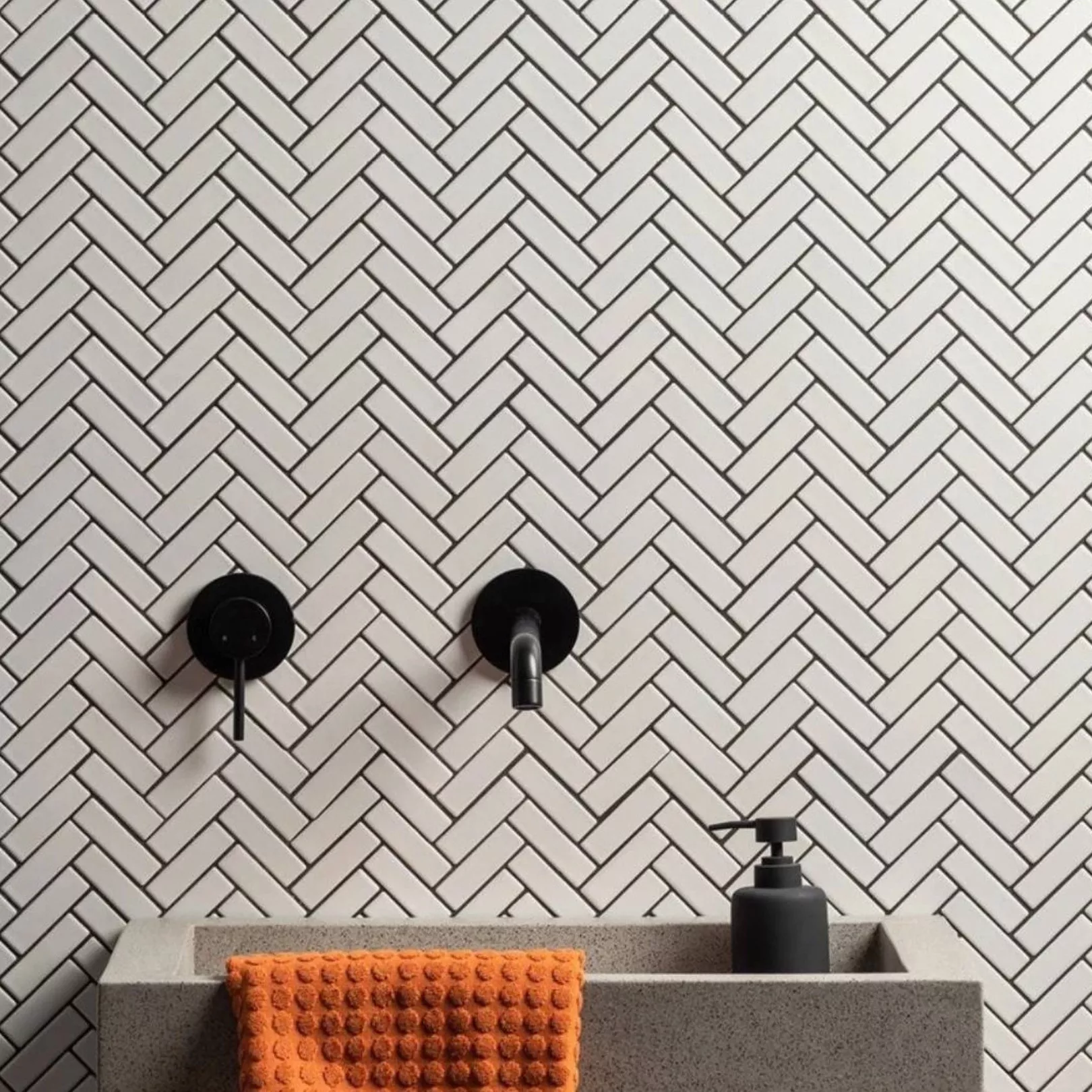 Mosaïque de grès cérame Paris Herringbone 7,3x2,3cm