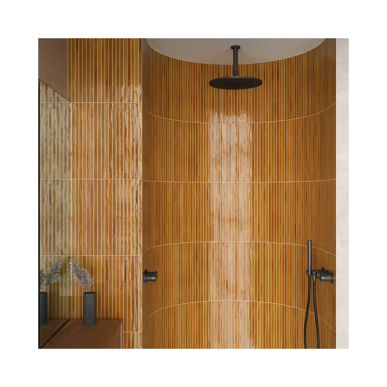 Carrelage mural faïence LONG FINGER Couleurs:Mustard - Crackle