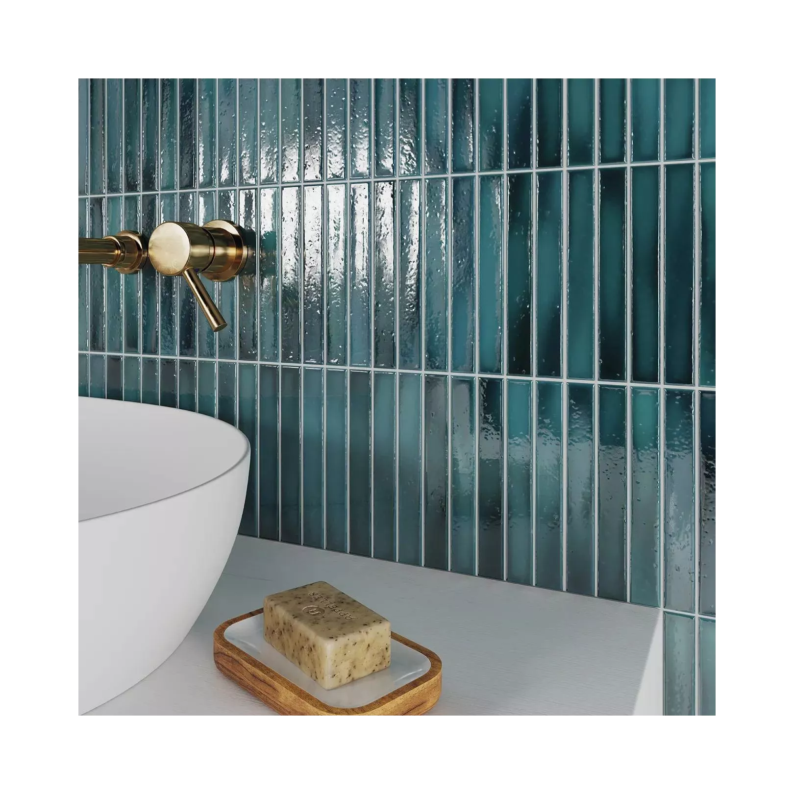 Carrelage mural faïence SHORT FINGER Couleurs:Sapphire - Crackle