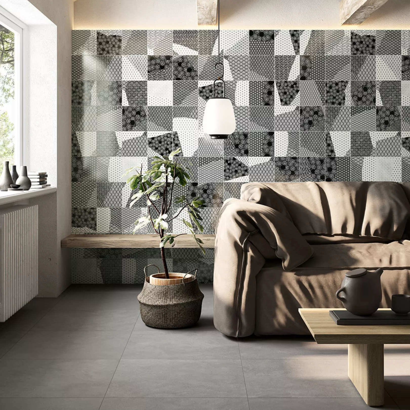 Carrelage grès cérame effet graphique KINTSUGI