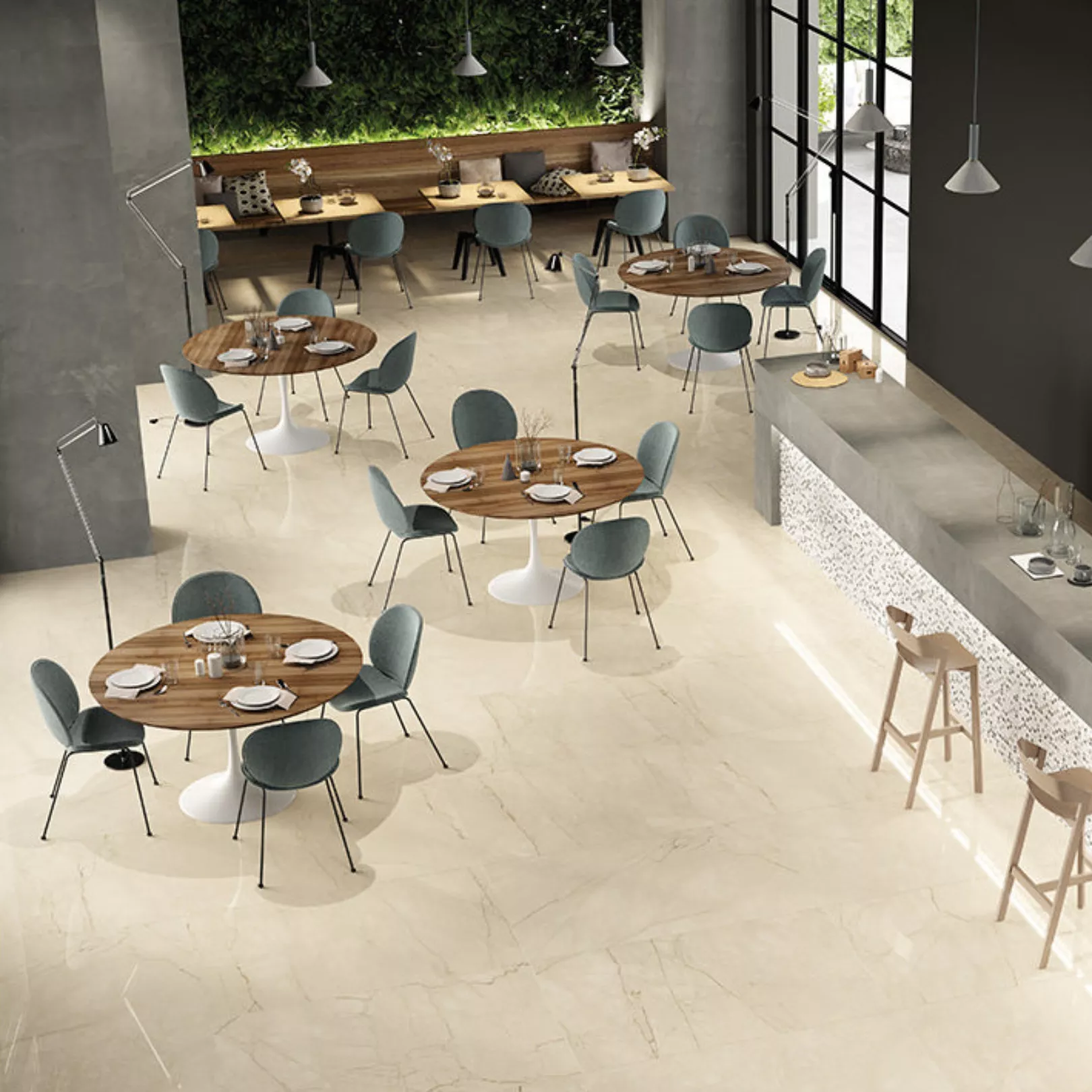 Grès cérame effet Marbre MARMOREA 2 / CREMA AVORIO